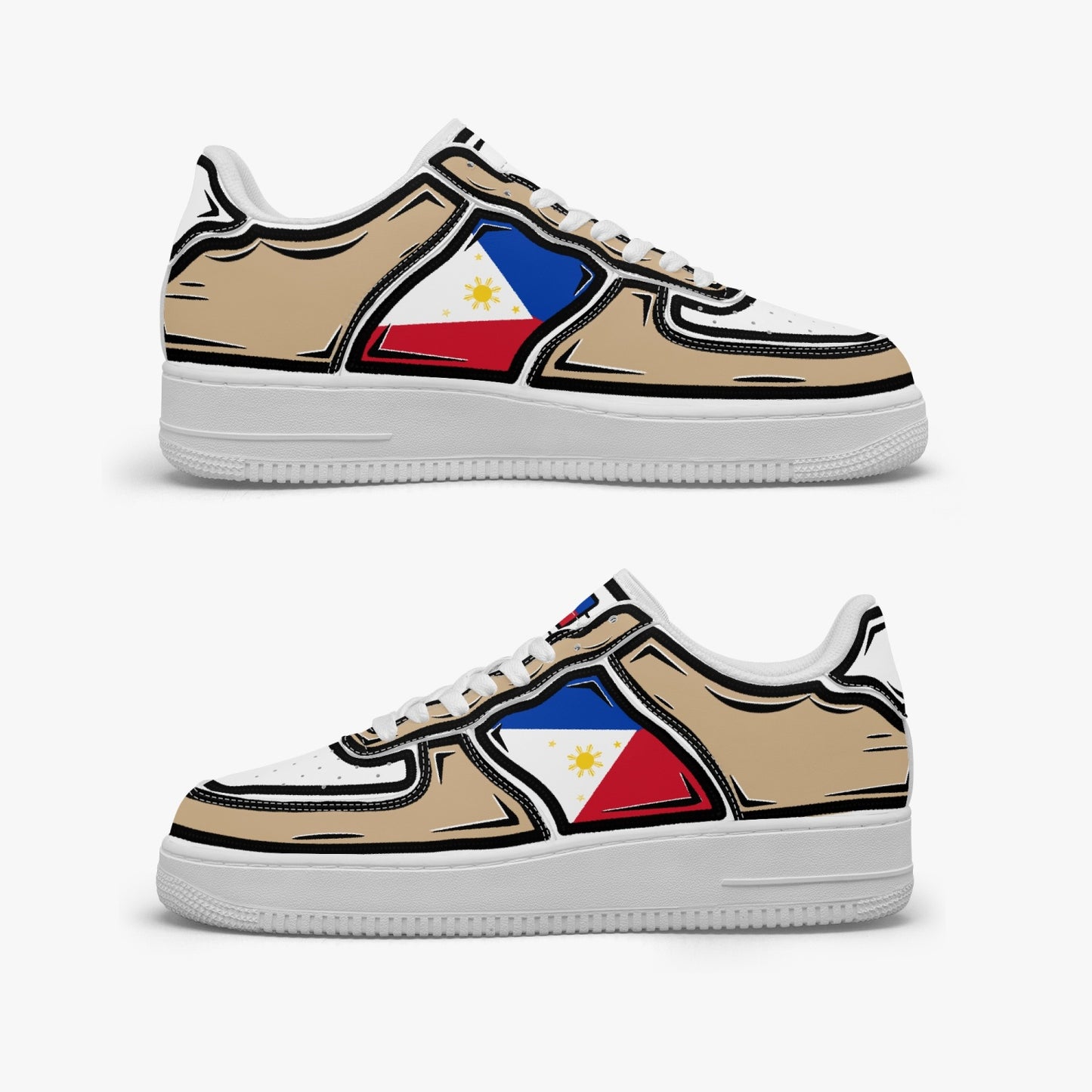 Philippines Cartoon Force 1 Low Tops (Tan) - Men's & Women's