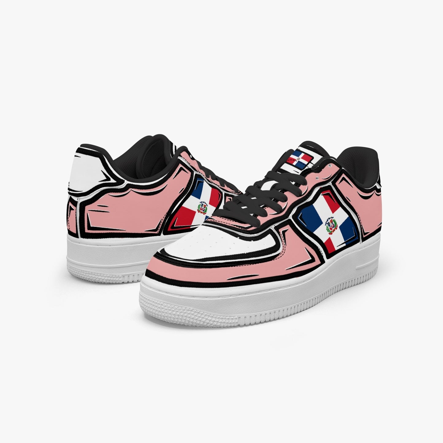 Dominican Cartoon Force 1 Low Tops (Pink) - Men's & Women's