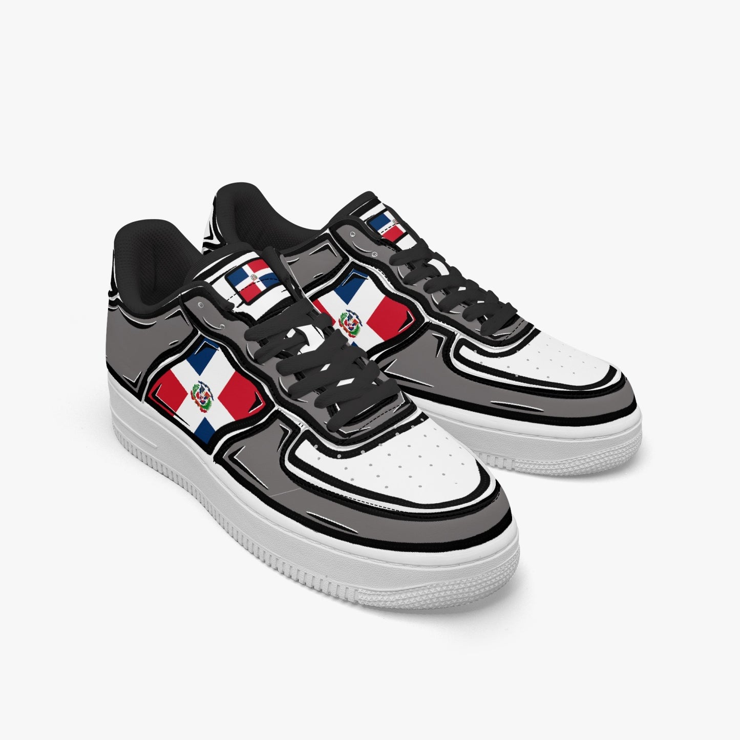 Dominican Cartoon Force 1 Low Tops (Gray) - Men's & Women's