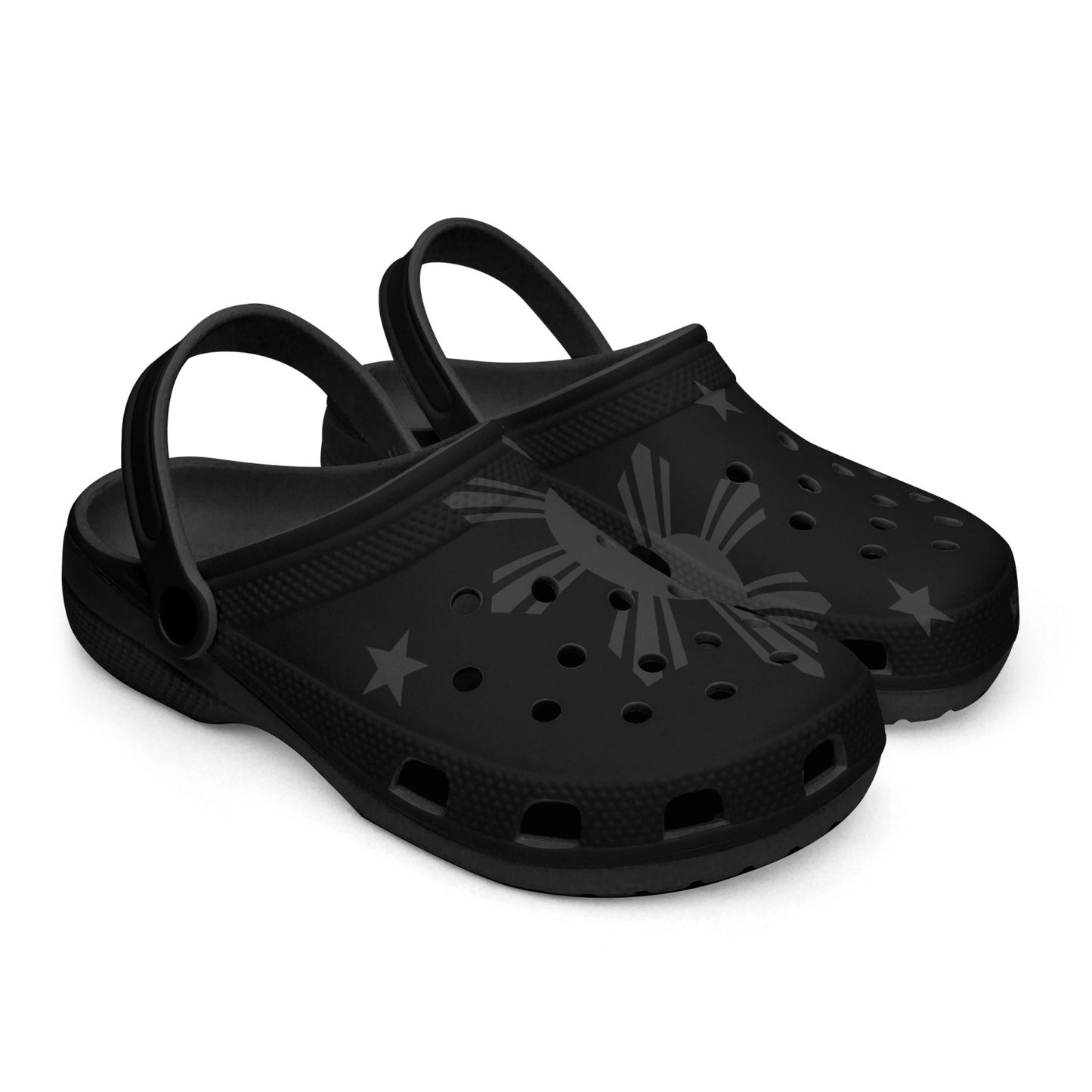 Philippines Flag Clogs (Black) - Men's & Women's