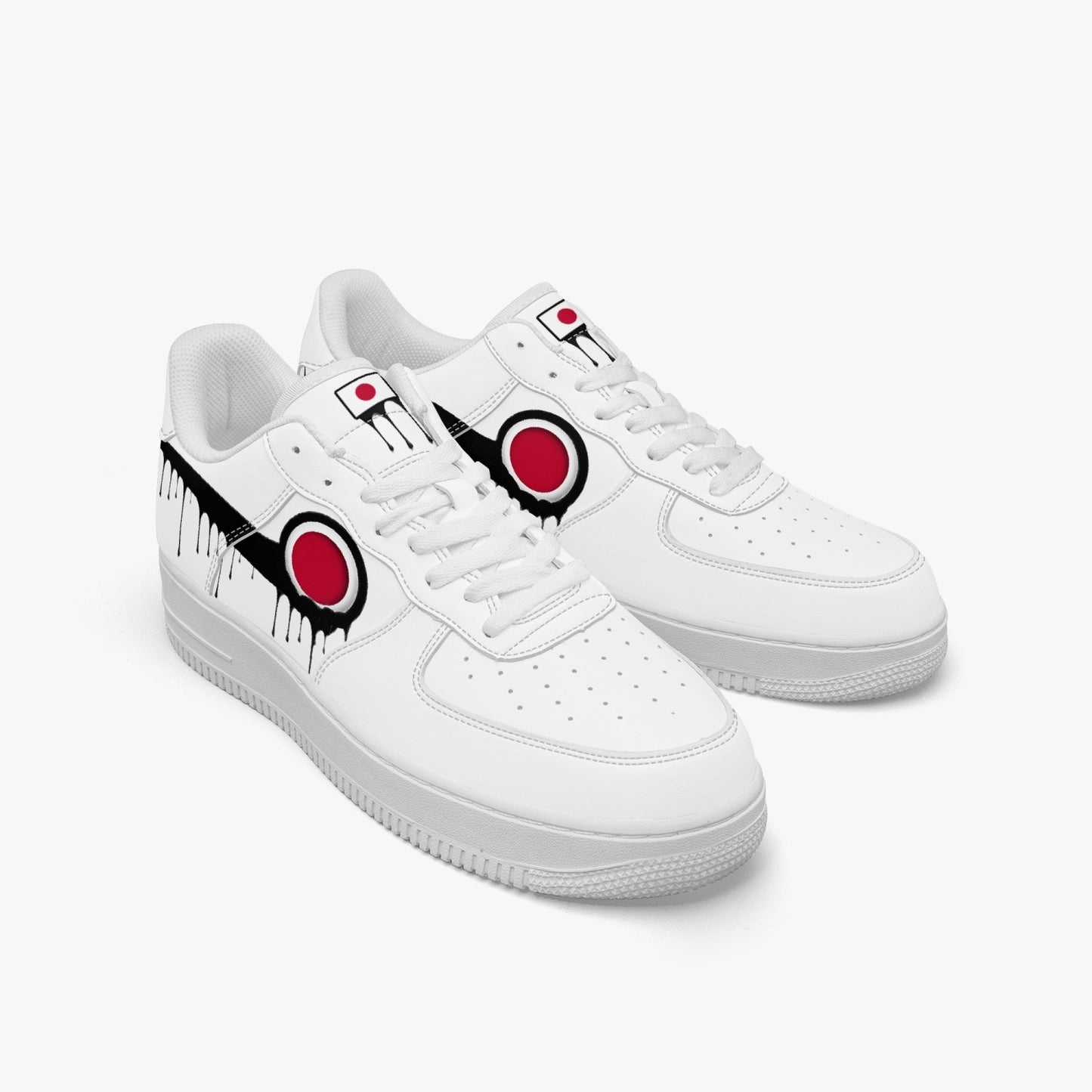 Japan Black Drip R-Force 1 Low Tops (White) - Men's & Women's