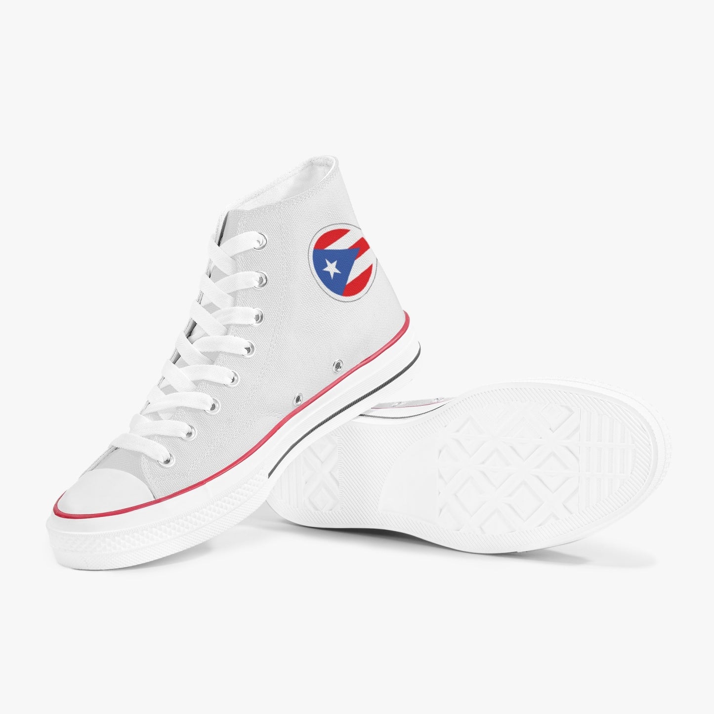 Puerto Rico Classic Canvas High Tops (White) - Men's & Women's