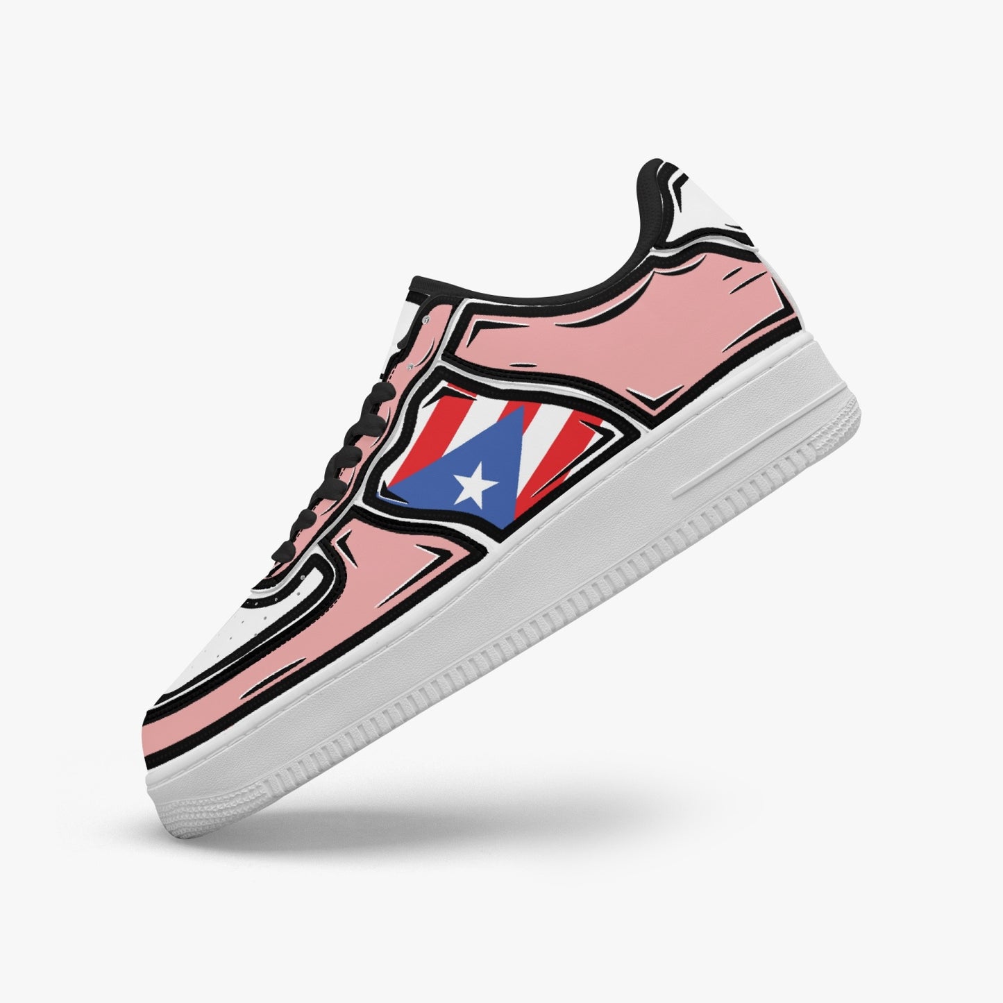 Puerto Rico Cartoon Force 1 Low Tops (Pink) - Men's & Women's