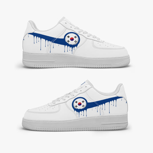 South Korea Blue Drip R-Force 1 Low Tops (White) - Men's & Women's
