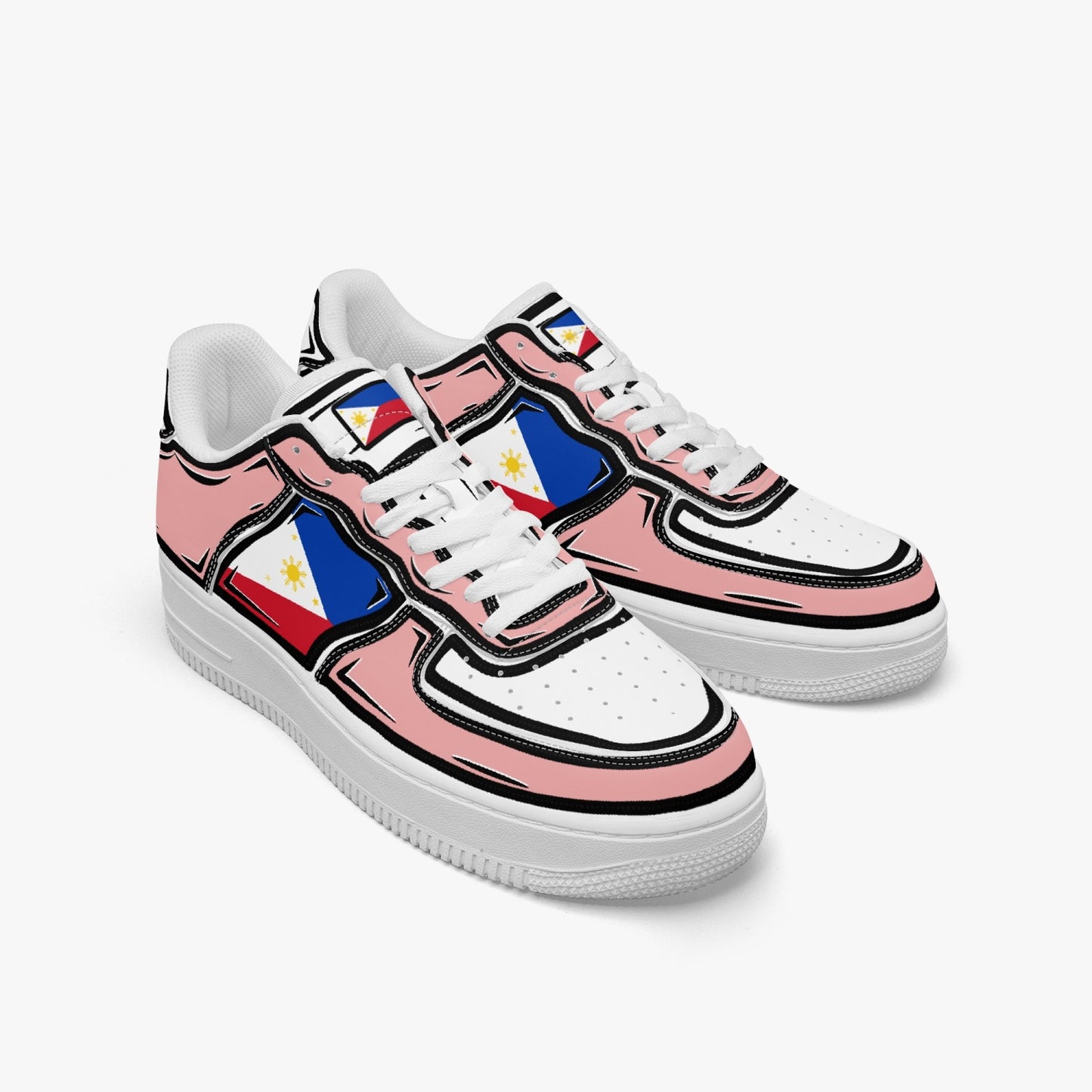 Philippines Cartoon Force 1 Low Tops (Pink) - Men's & Women's