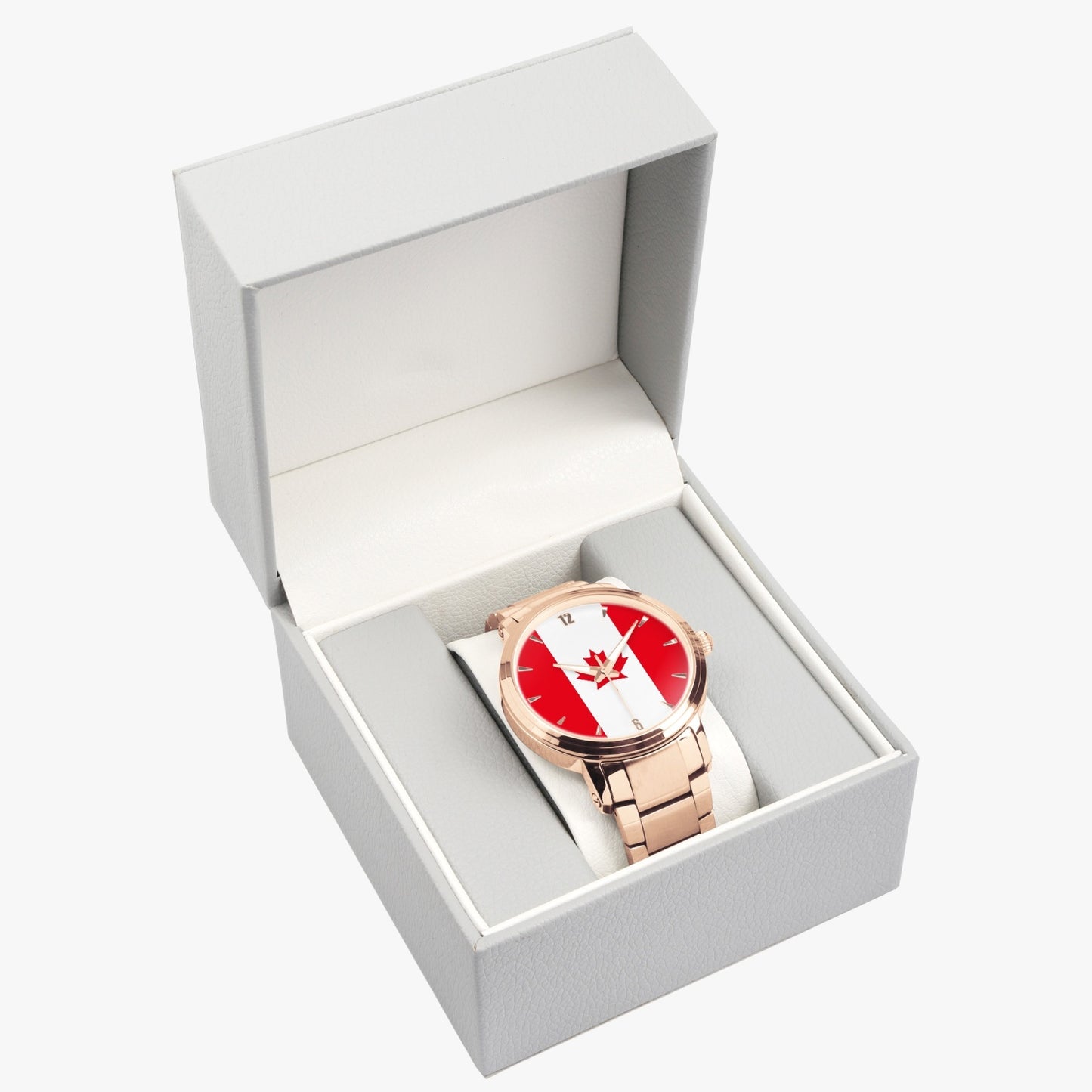 Canada Pride Stainless Steel Luxury Men's Watch - Silver / Rose Gold / Black
