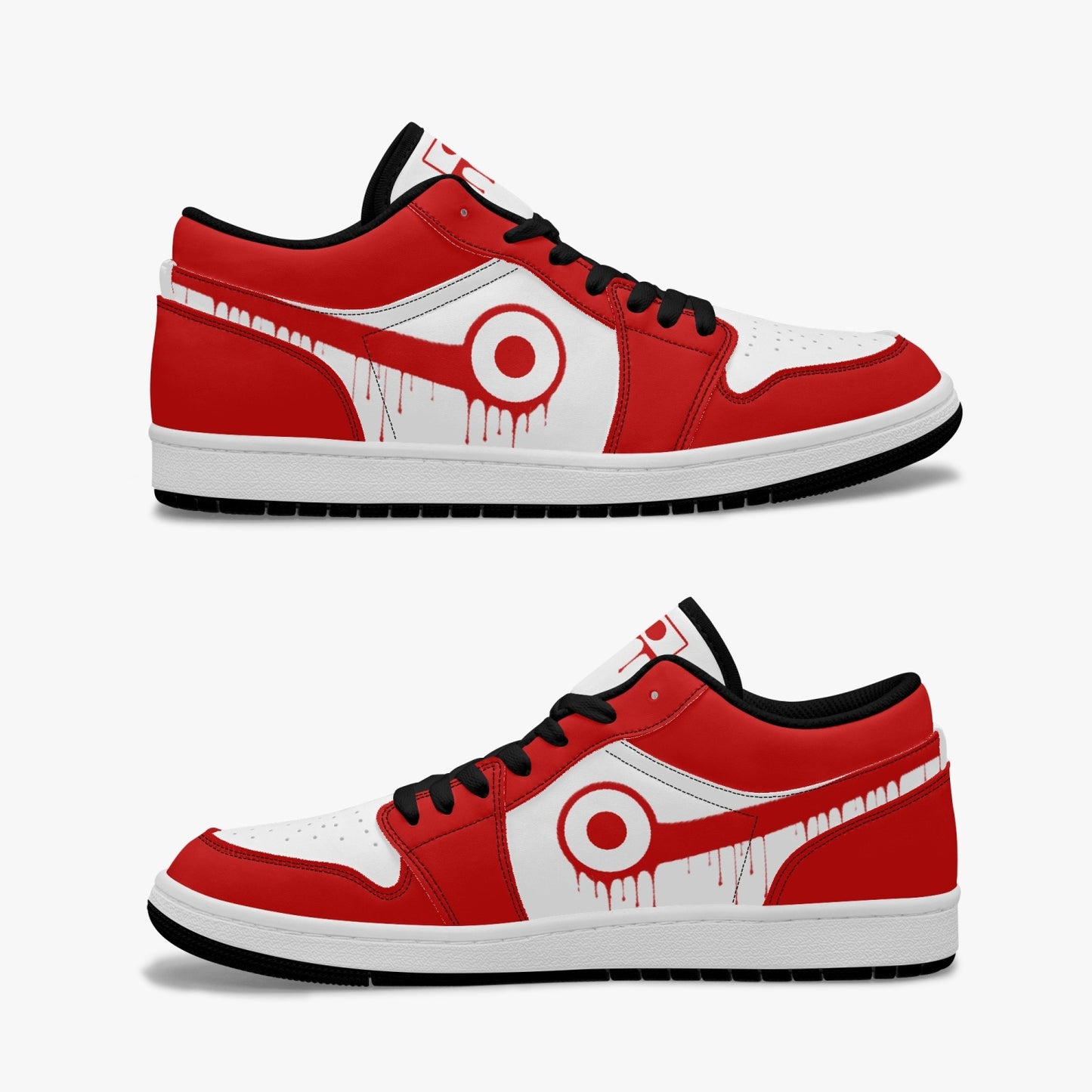 Air Japan Red Drip / Red & White Low Tops (Black Sole) - Men's & Women's