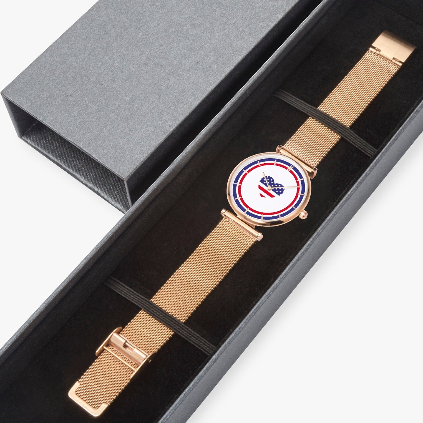 American Love Ultra Thin Women's Quartz Watch - Gold / Rose Gold / Silver