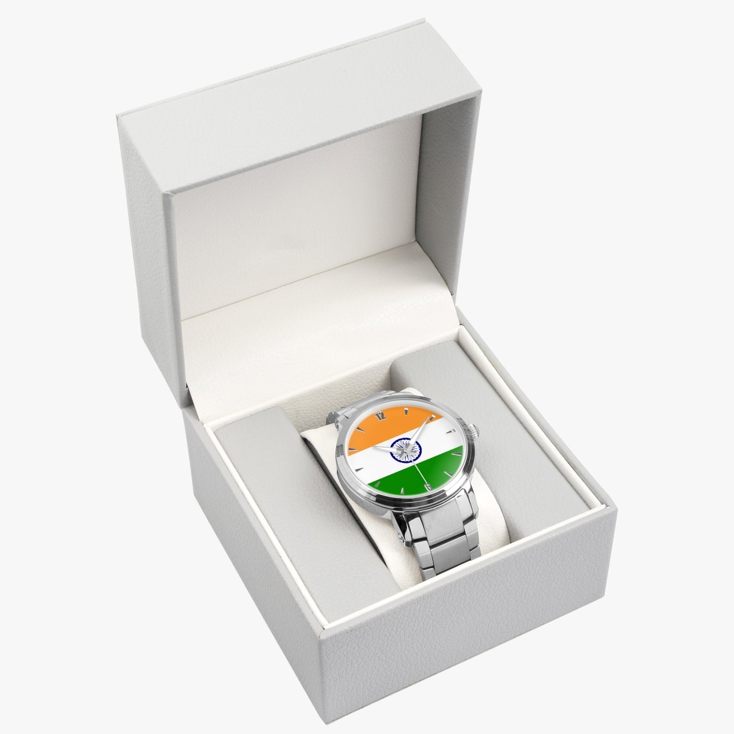 India Pride Stainless Steel Luxury Men's Watch - Silver / Rose Gold / Black