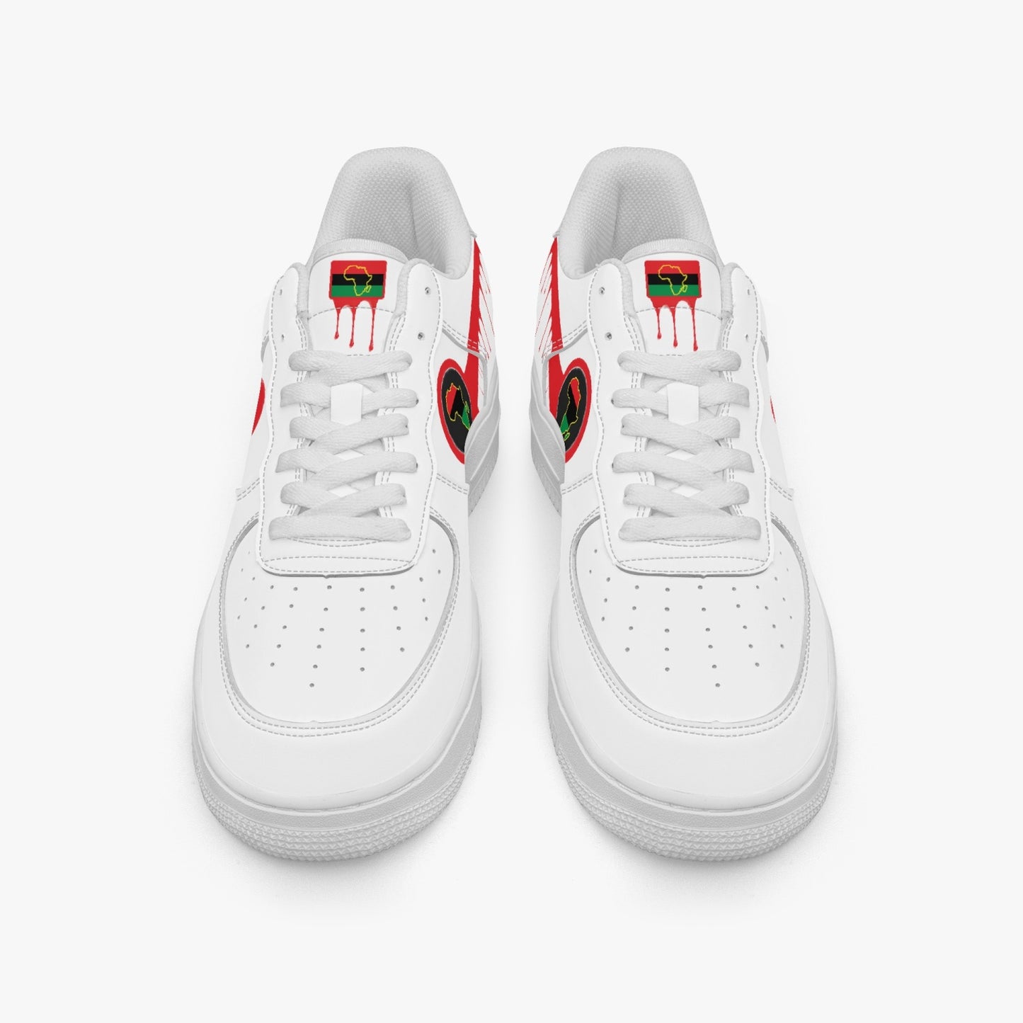 Africa Red Drip R-Force 1 Low Tops (White) - Men's & Women's