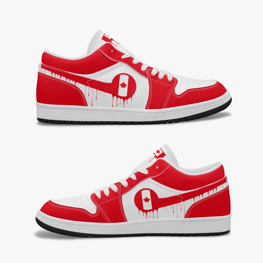 Air Canada Red Drip / Red & White Low Tops (Black Sole) - Men's & Women's