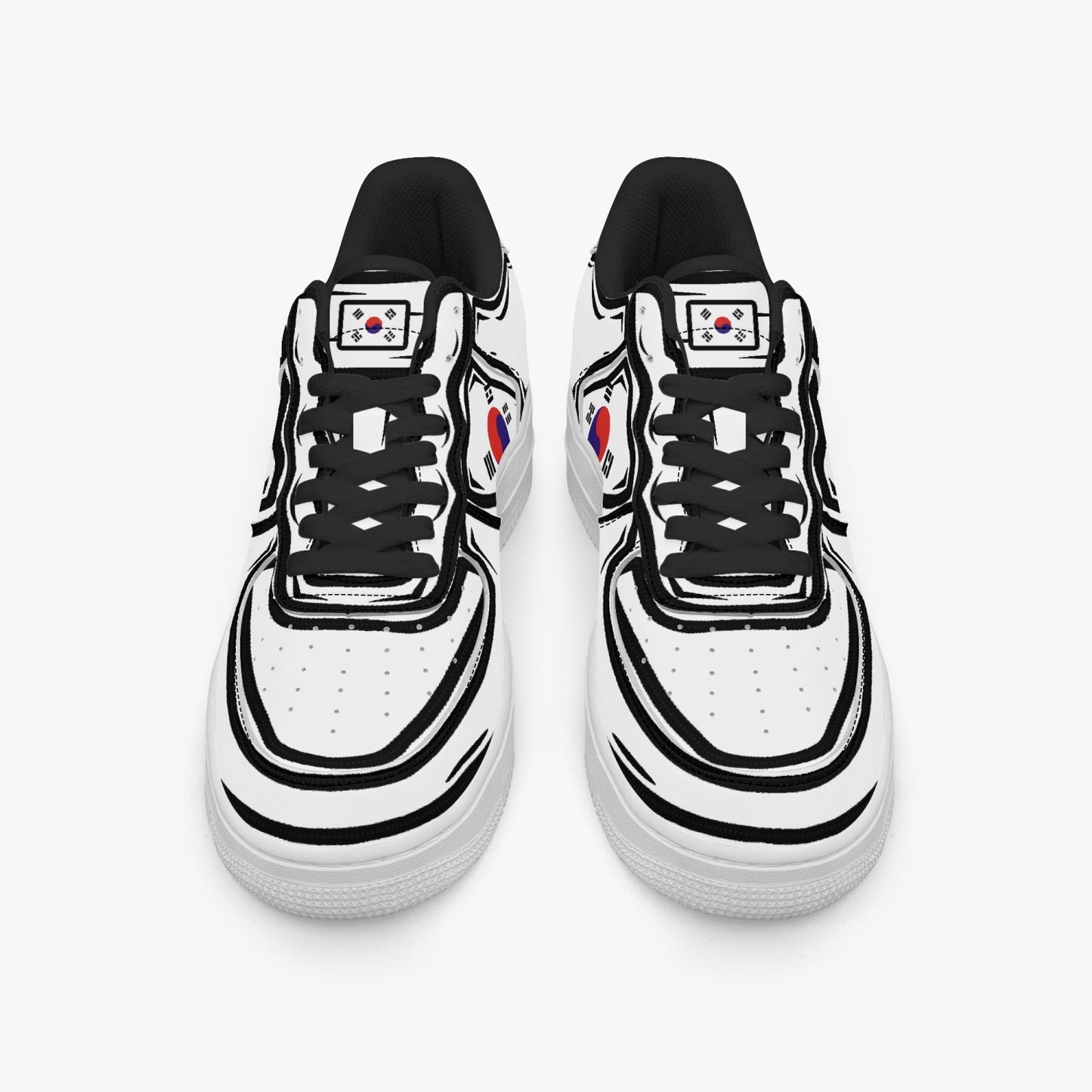 South Korea Cartoon Force 1 Low Tops (White) - Men's & Women's