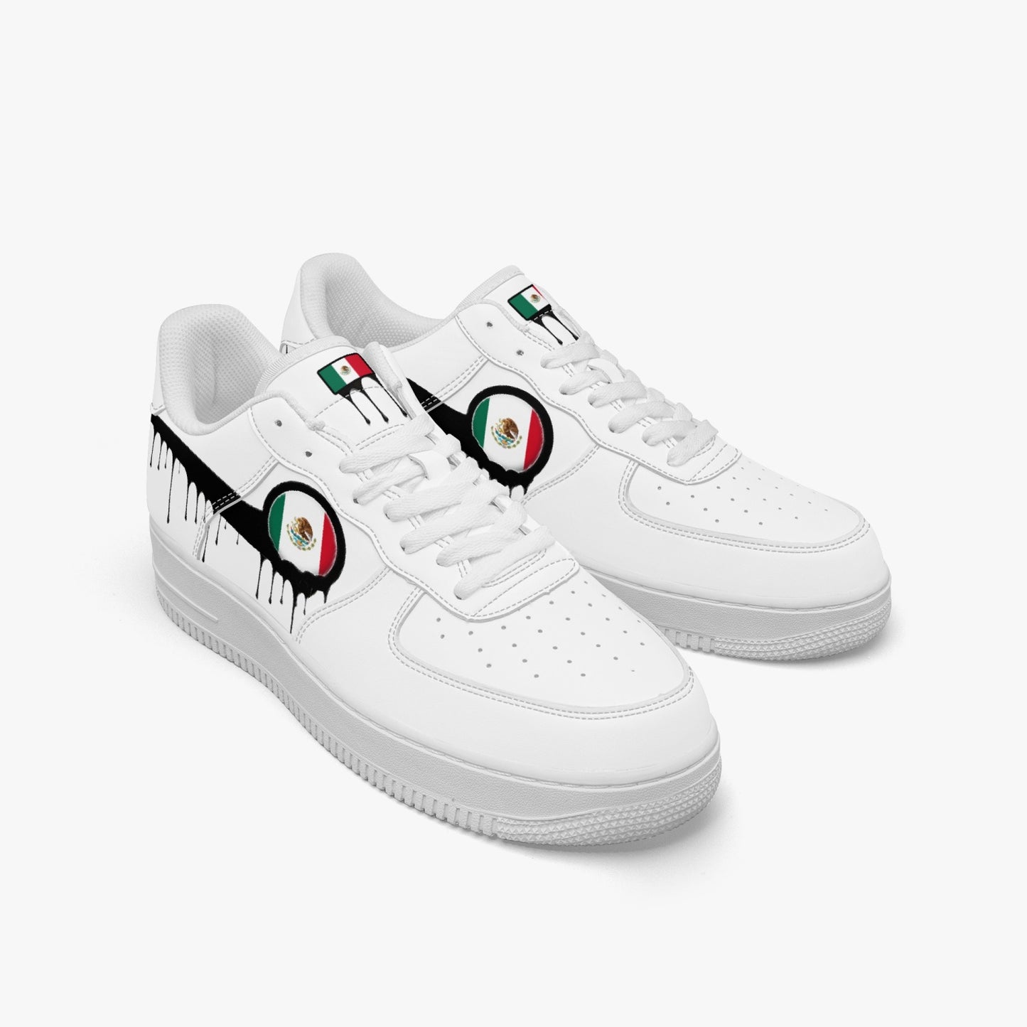 Mexico Black Drip R-Force 1 Low Tops (White) - Men's & Women's
