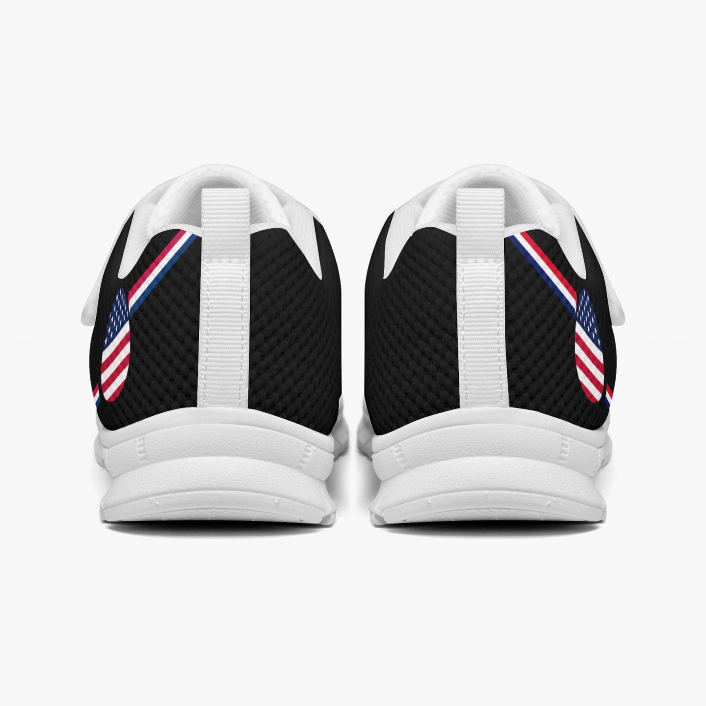 USA Pride Kid's Lightweight Velcro Mesh Sneaker - Black