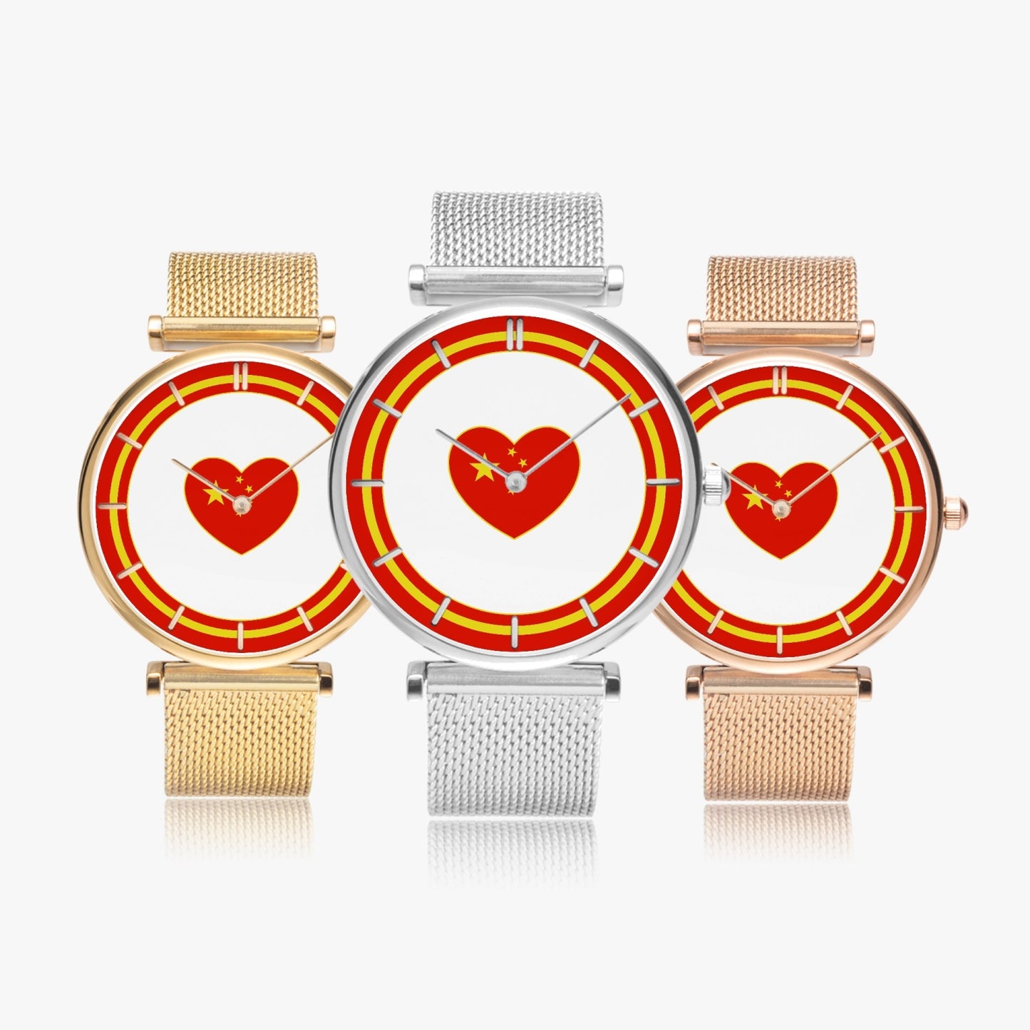 China Love Ultra Thin Women's Quartz Watch - Gold / Rose Gold / Silver