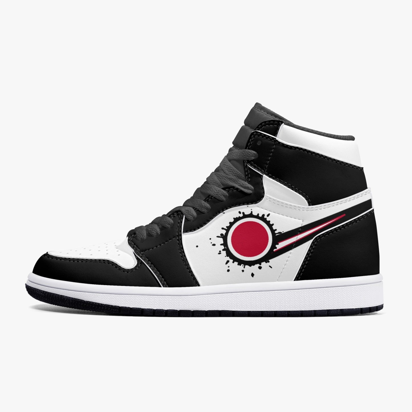 Air Japan Splattered Icon Black/White High Tops (Black Sole) - Men's & Women's