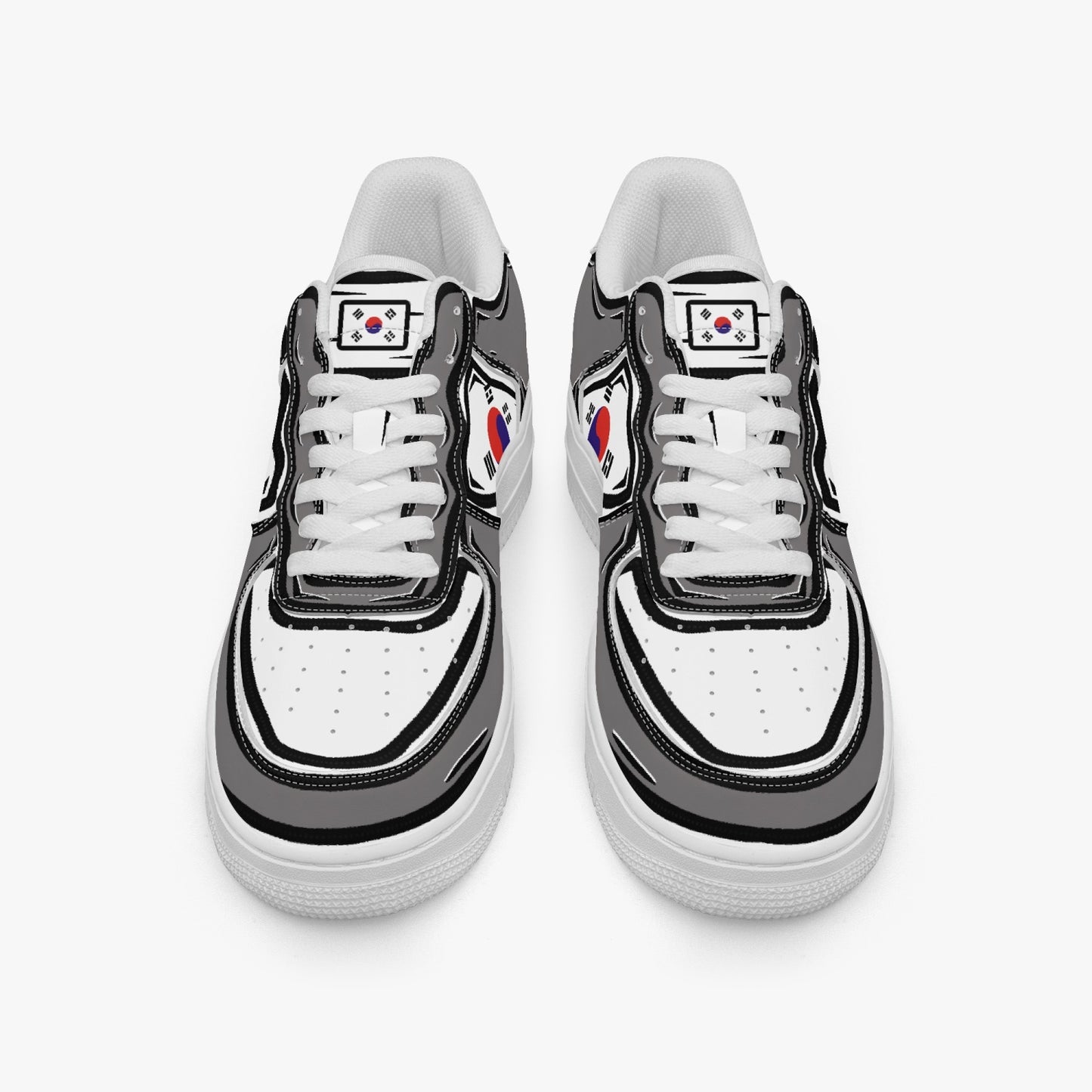 South Korea Cartoon Force 1 Low Tops (Gray) - Men's & Women's