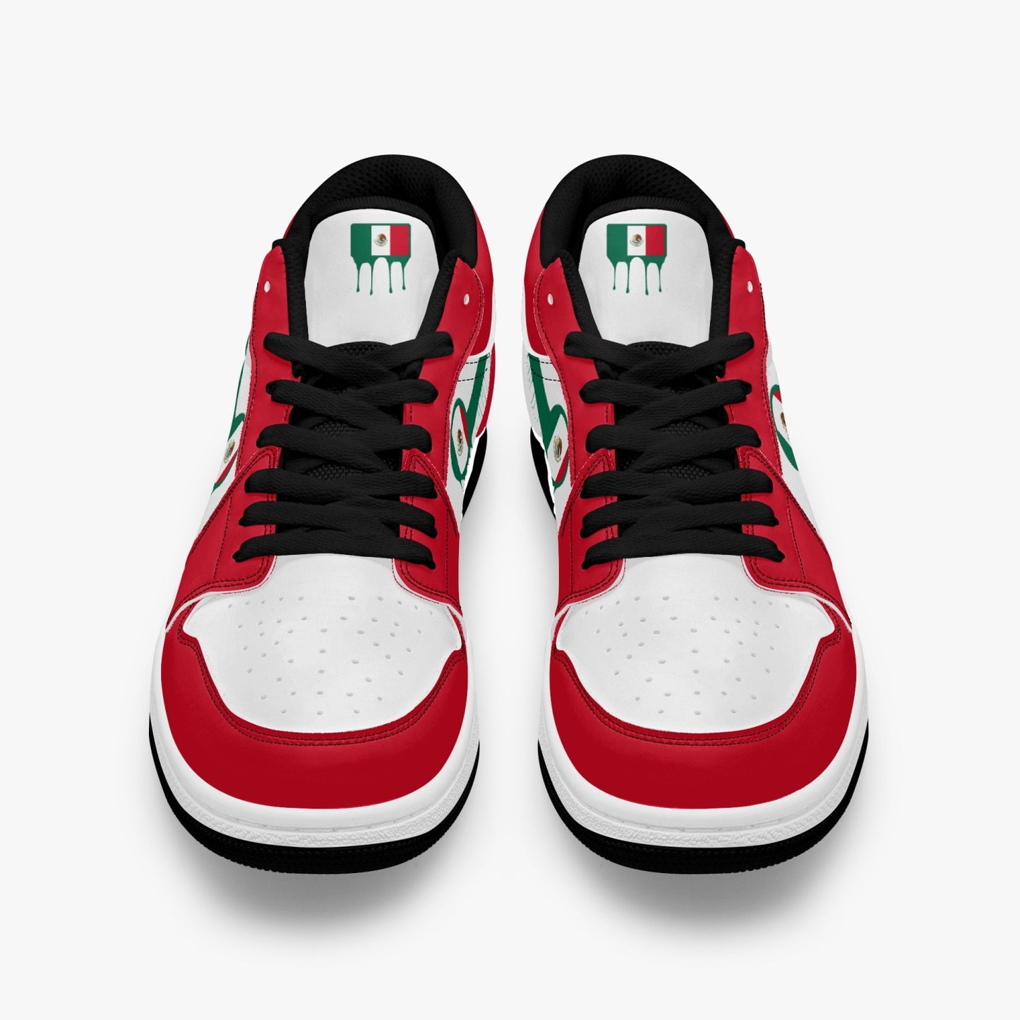 Air Mexico Green Drip / Red & White Low Tops (Black Sole) - Men's & Women's