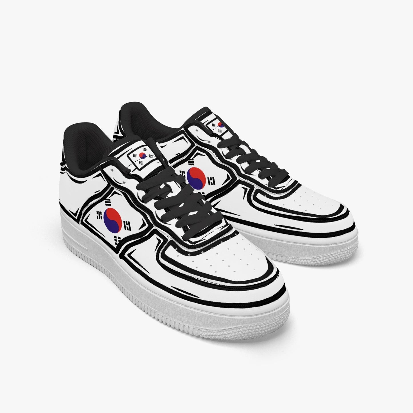 South Korea Cartoon Force 1 Low Tops (White) - Men's & Women's