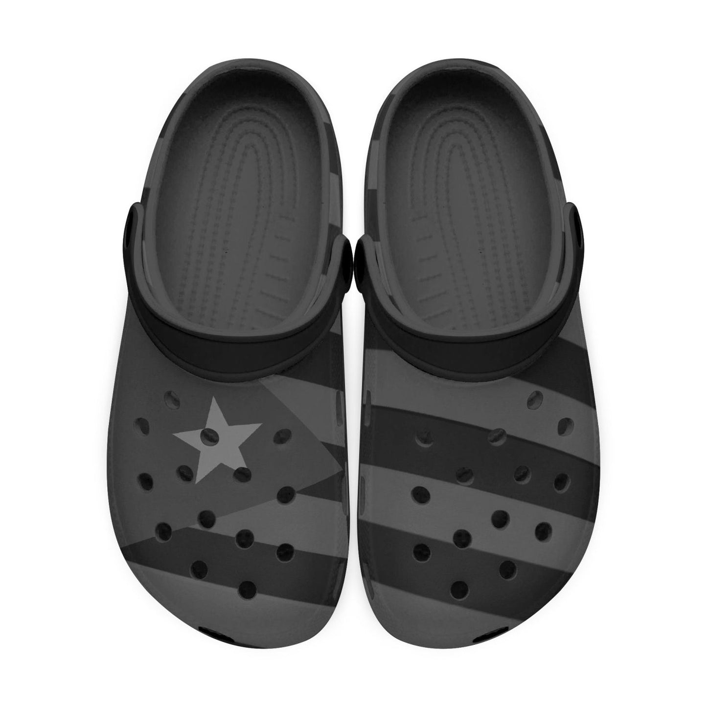 Puerto Rico Flag Clogs (Black) - Men's & Women's