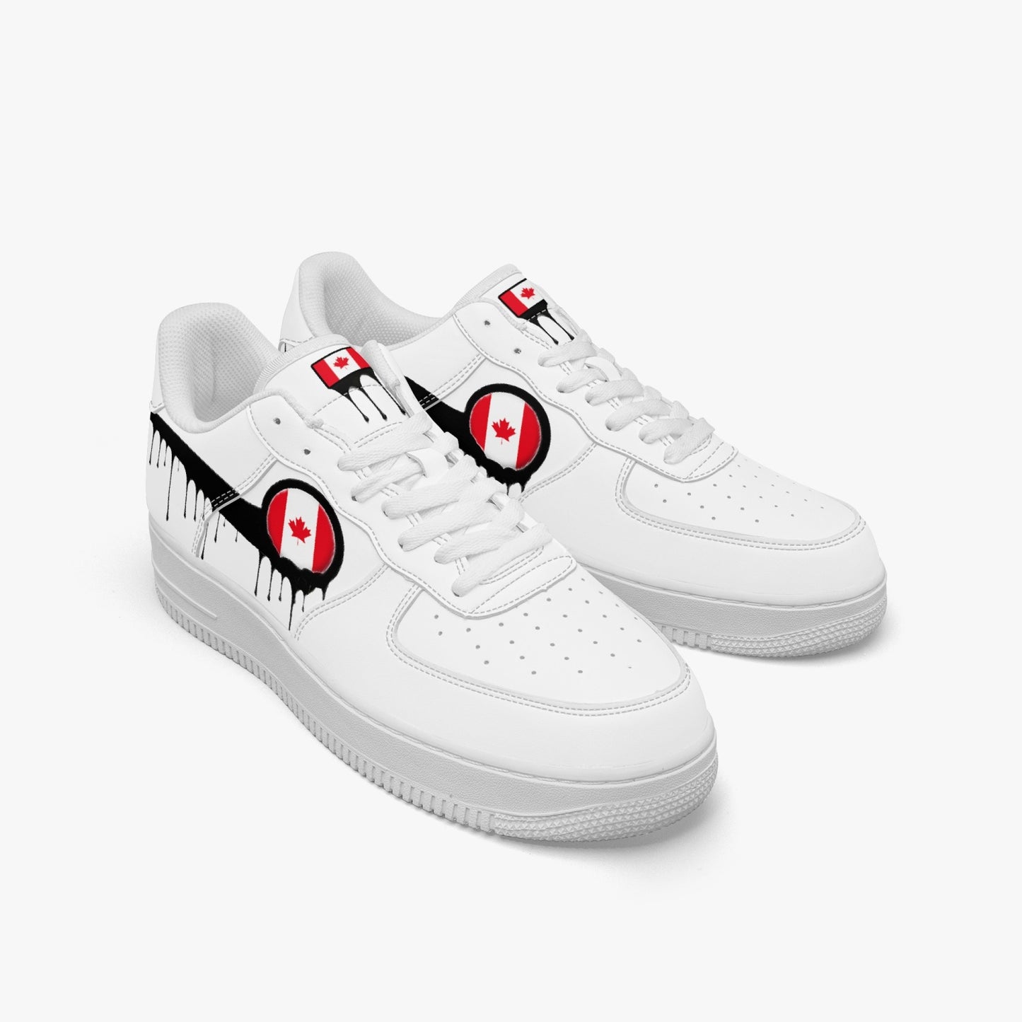 Canada Black Drip R-Force 1 Low Tops (White) - Men's & Women's