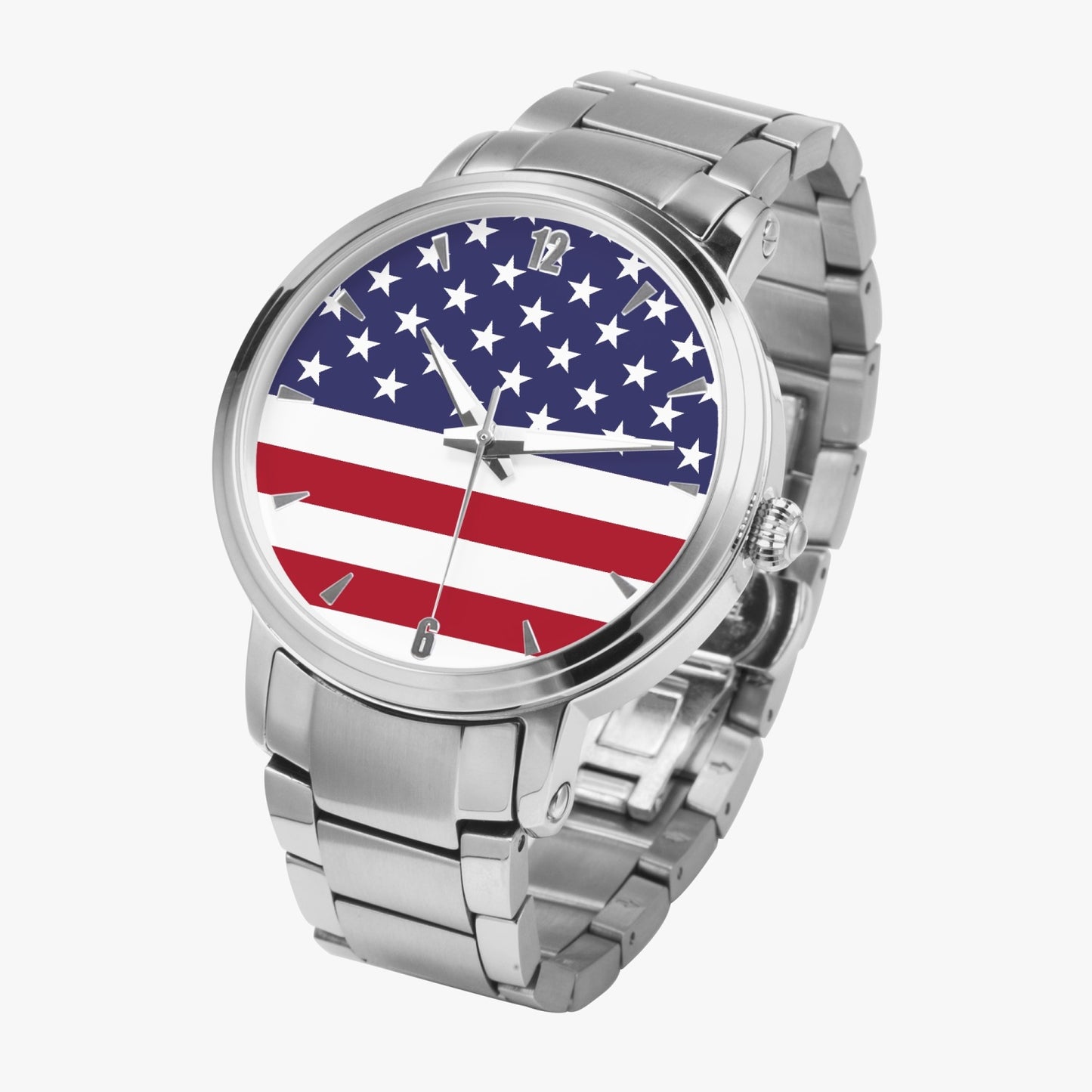 American Pride Stainless Steel Luxury Men's Watch - Silver / Rose Gold / Black