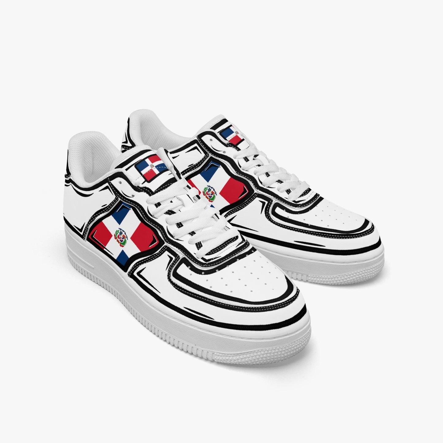 Dominican Cartoon Force 1 Low Tops (White) - Men's & Women's