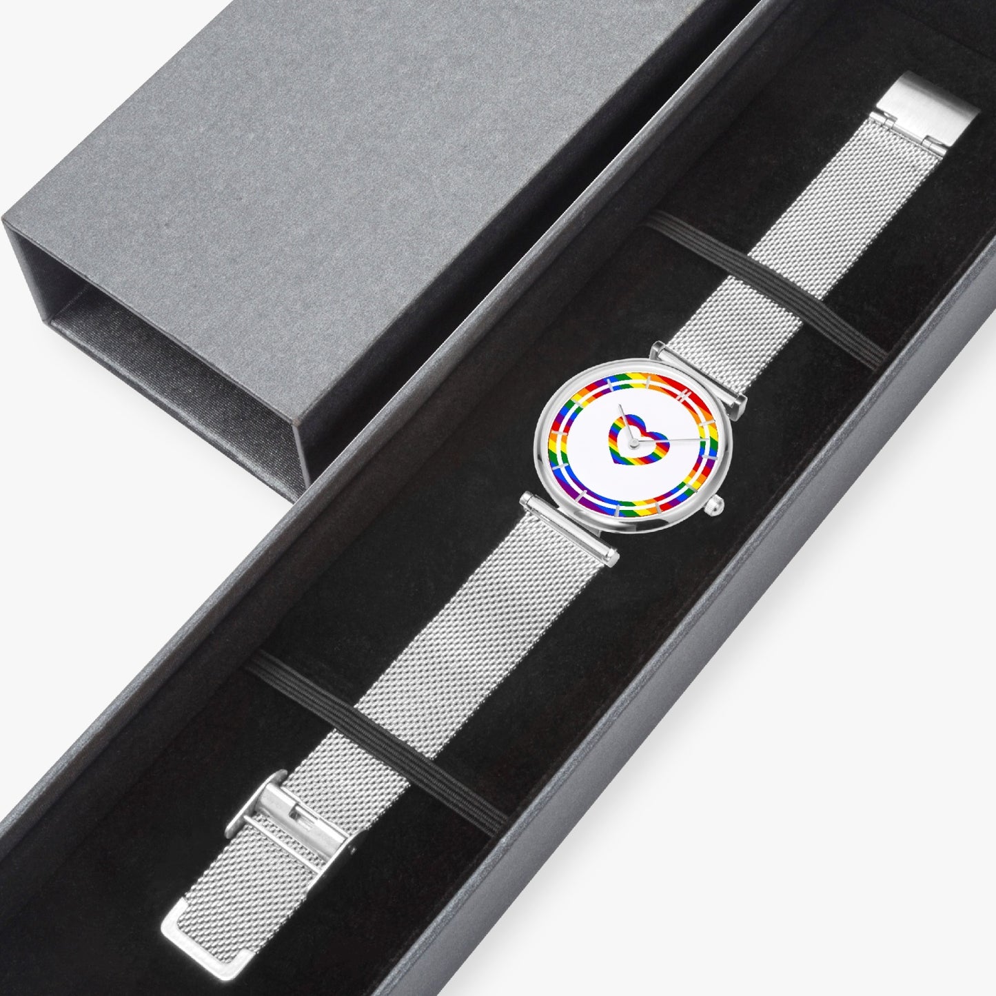 Rainbow Love Ultra Thin Women's Quartz Watch - Gold / Rose Gold / Silver