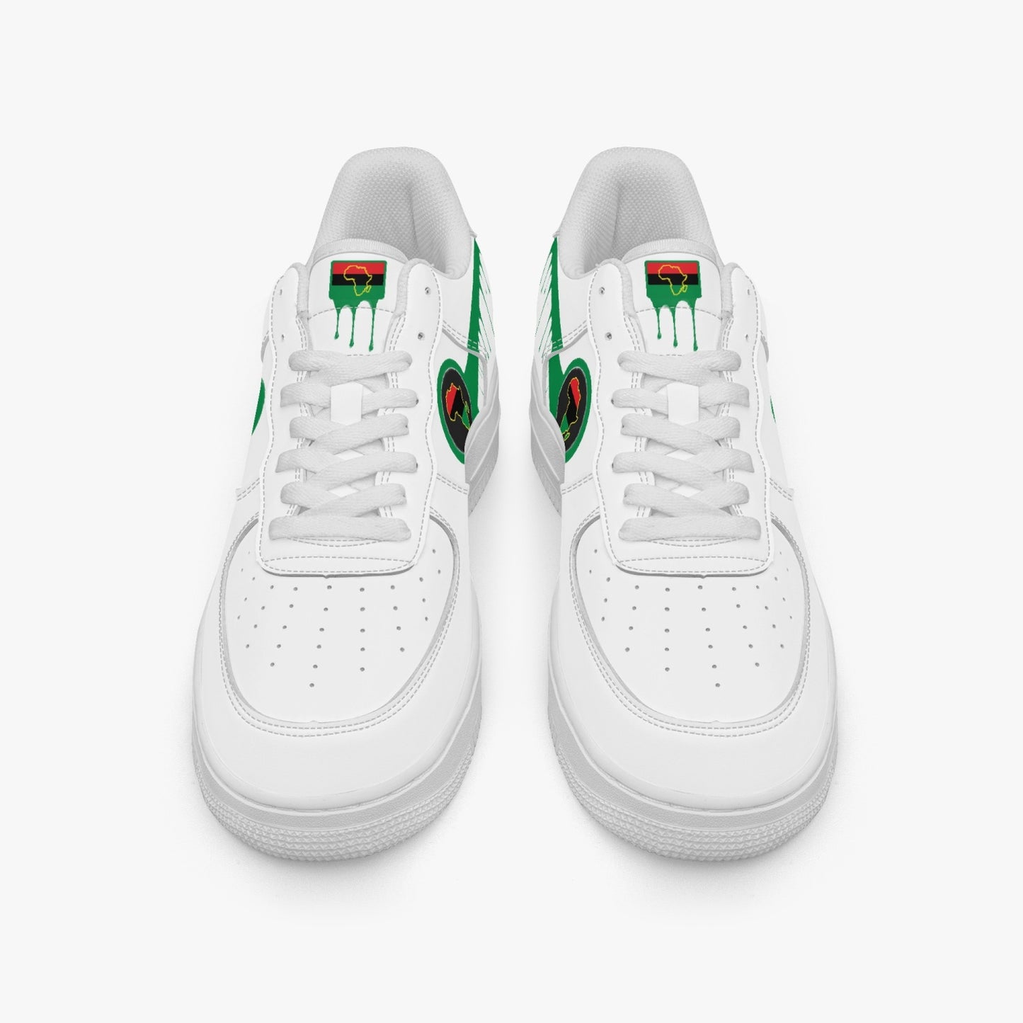 Africa Green Drip R-Force 1 Low Tops (White) - Men's & Women's