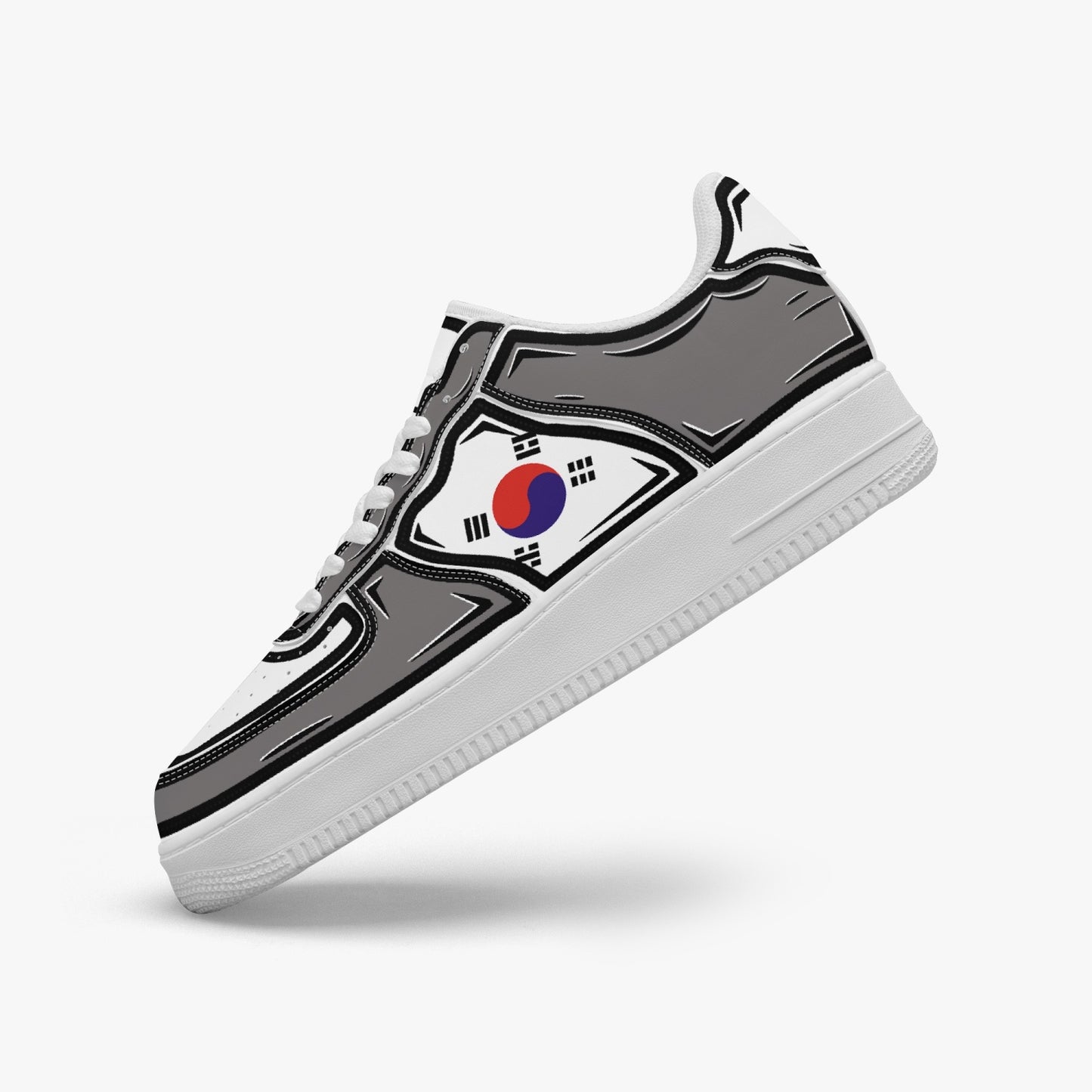 South Korea Cartoon Force 1 Low Tops (Gray) - Men's & Women's