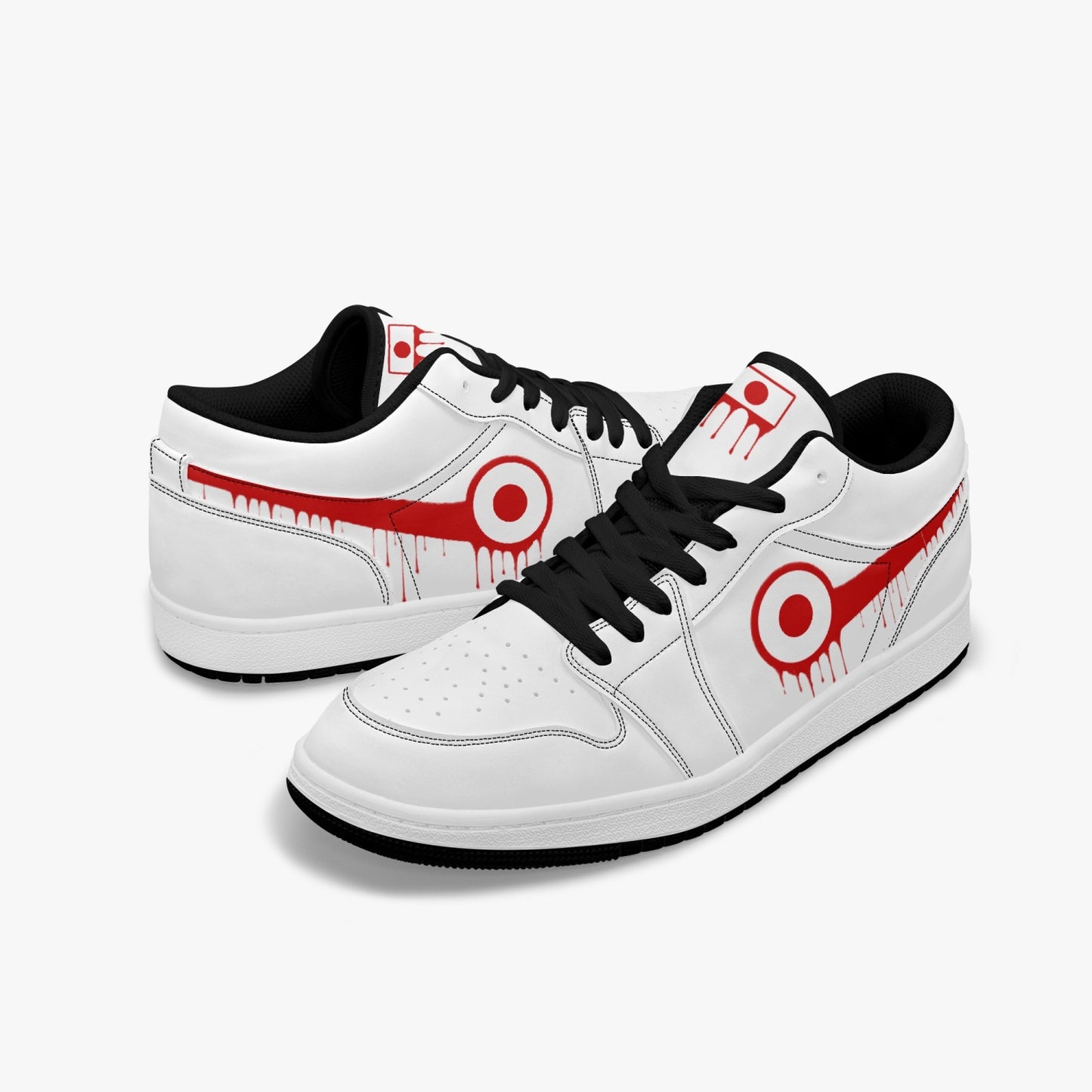Air Japan Red Drip / White Low Tops (Black Sole) - Men's & Women's