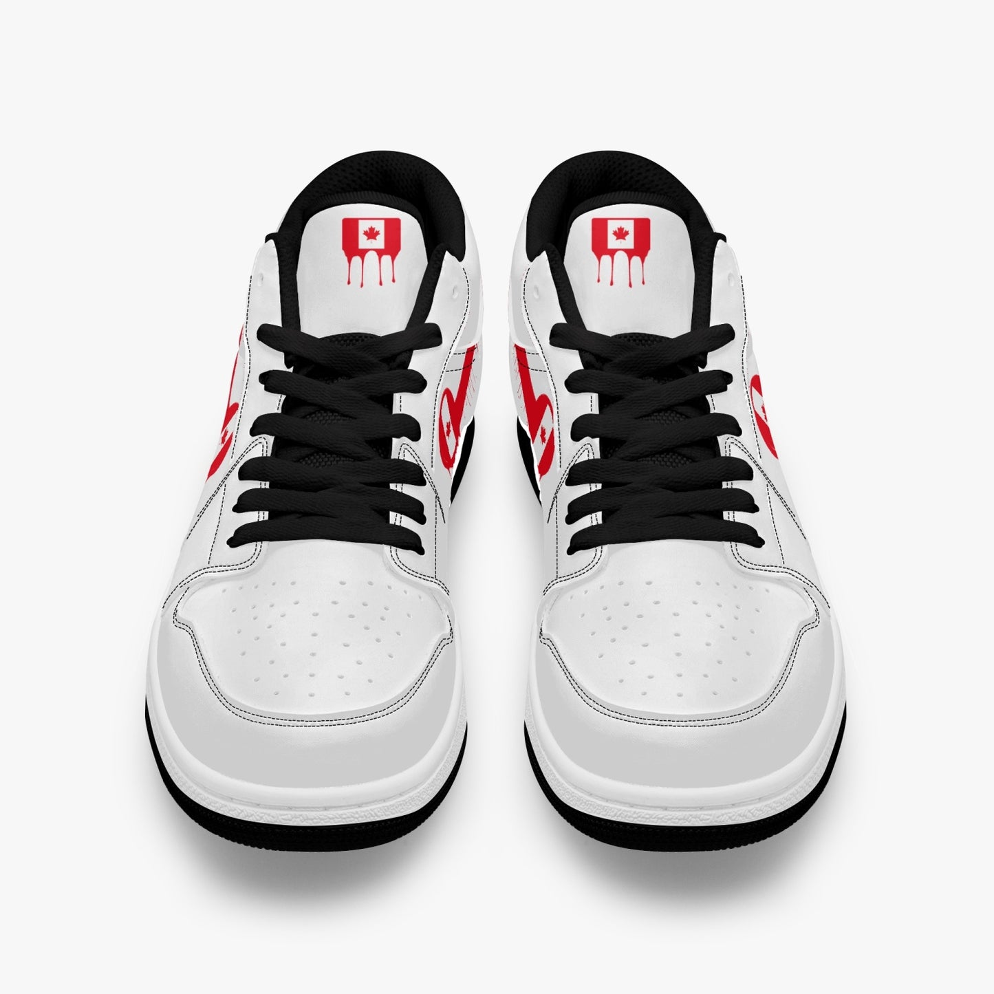 Air Canada Red Drip / White Low Tops (Black Sole) - Men's & Women's