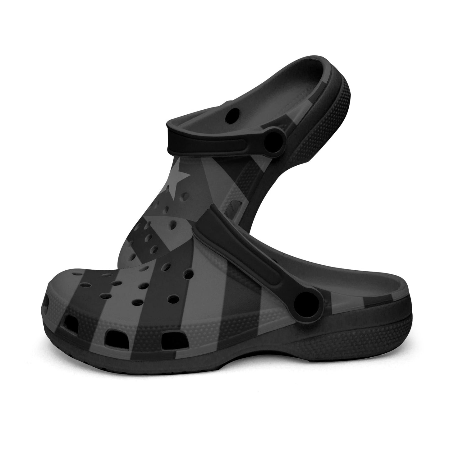 Puerto Rico Flag Clogs (Black) - Men's & Women's