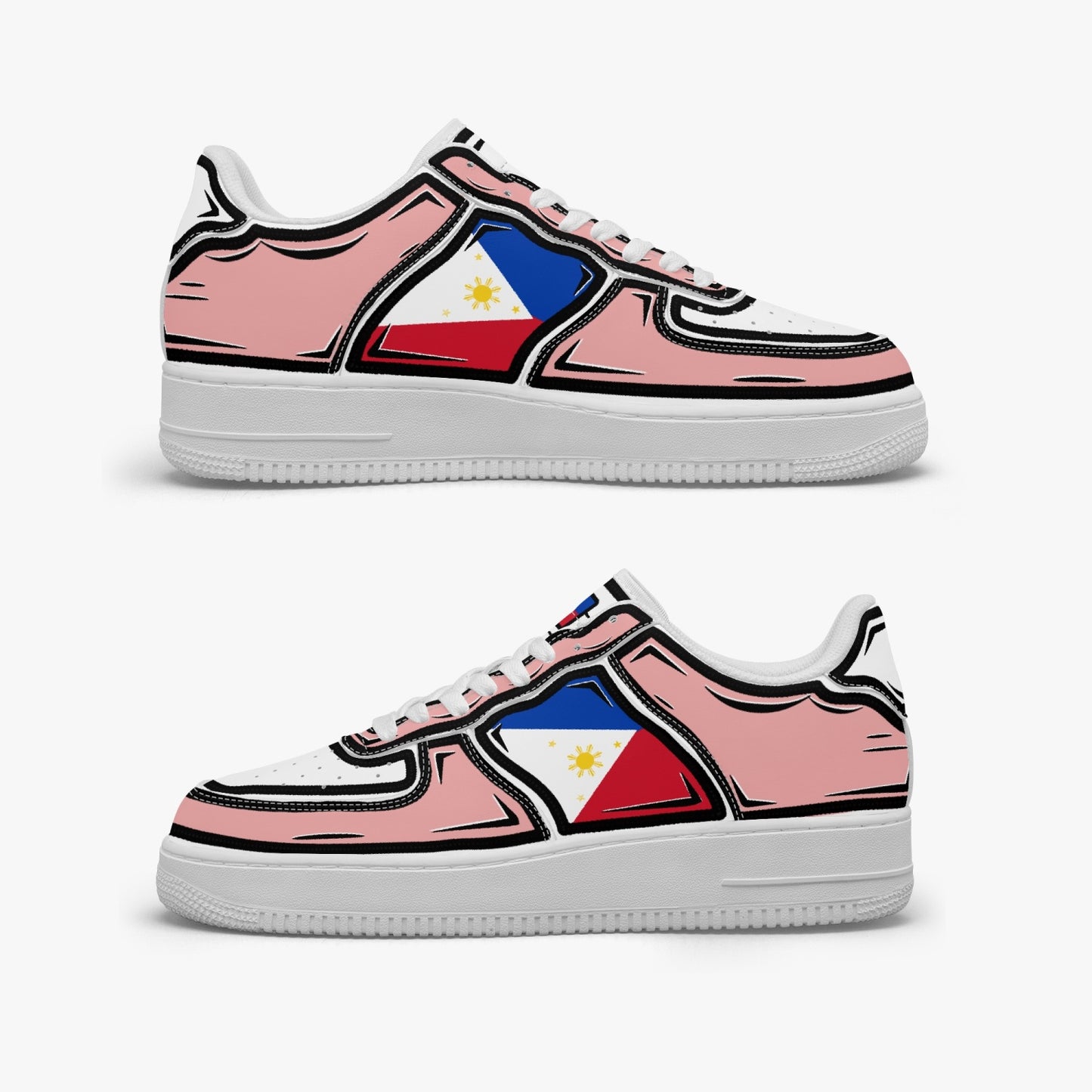 Philippines Cartoon Force 1 Low Tops (Pink) - Men's & Women's