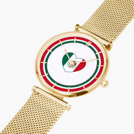 Mexico Love Ultra Thin Women's Quartz Watch - Gold / Rose Gold / Silver