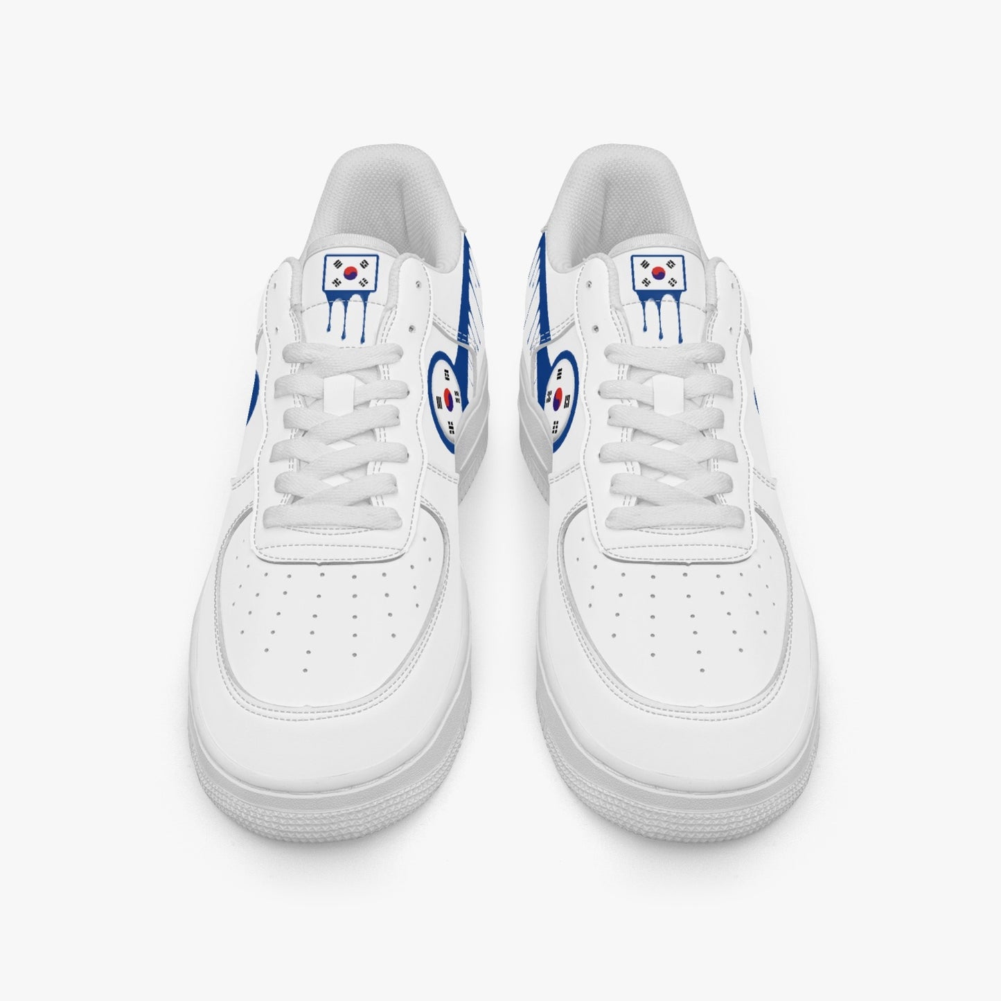 South Korea Blue Drip R-Force 1 Low Tops (White) - Men's & Women's