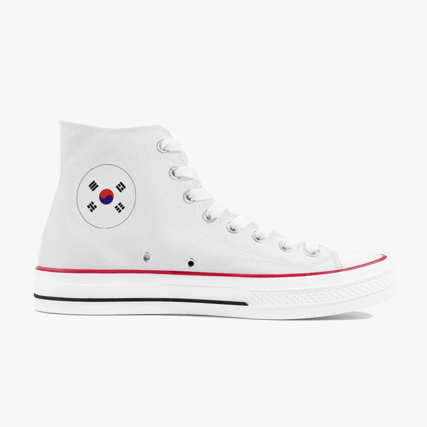 South Korea Classic Canvas High Tops (White) - Men's & Women's