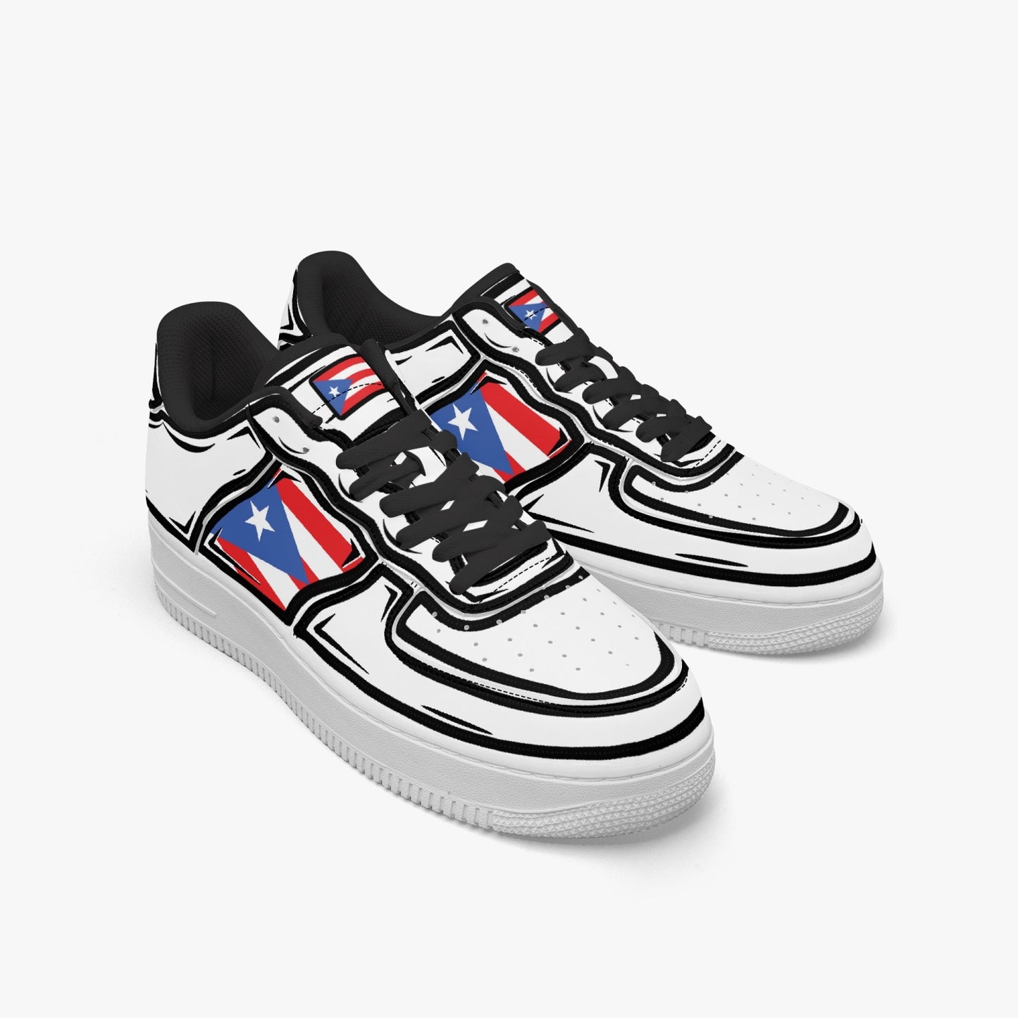 Puerto Rico Cartoon Force 1 Low Tops (White) - Men's & Women's