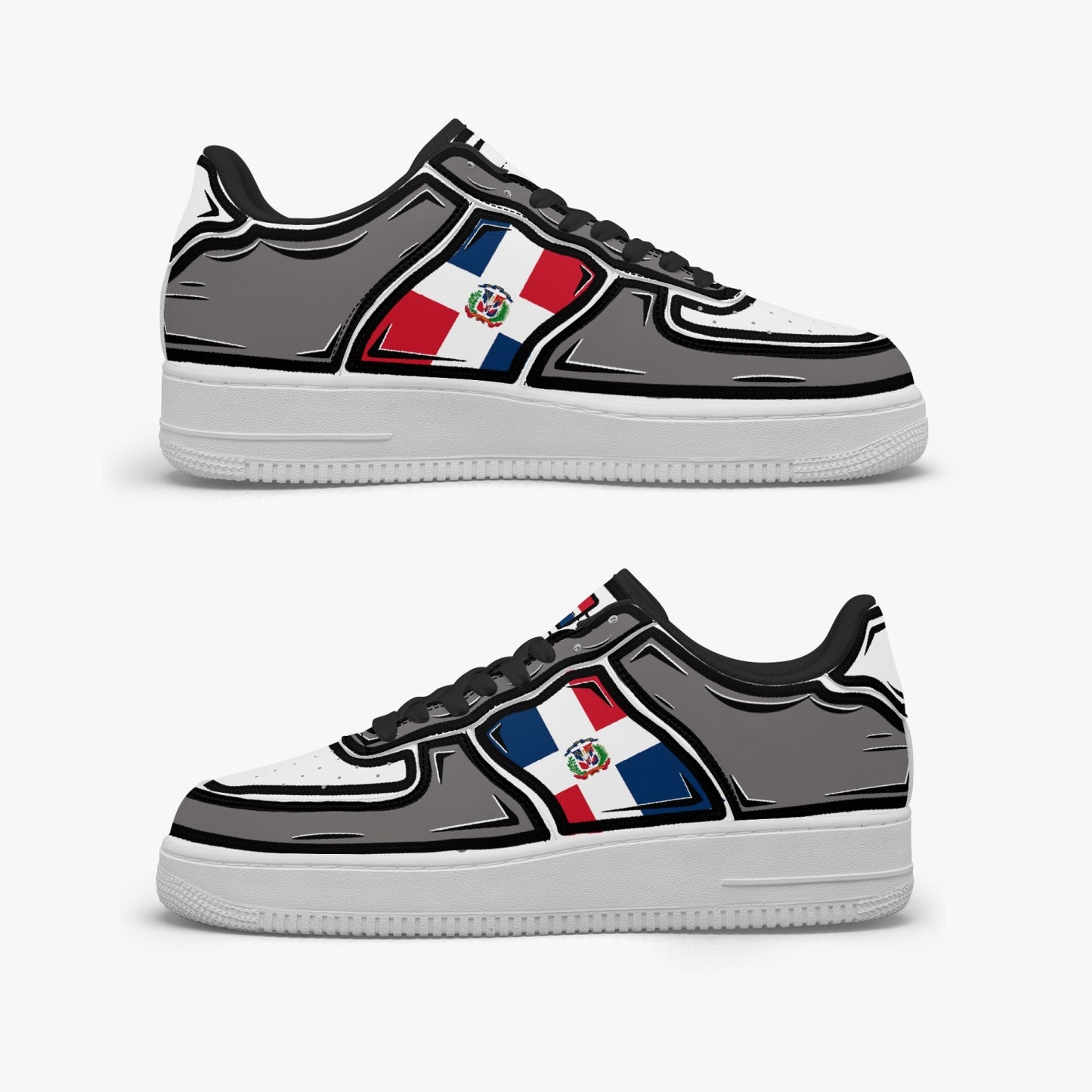 Dominican Cartoon Force 1 Low Tops (Gray) - Men's & Women's
