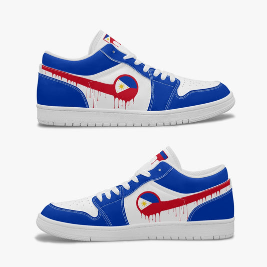 Air Philippines Red Drip / Blue & White Low Tops (White Sole) - Men's & Women's