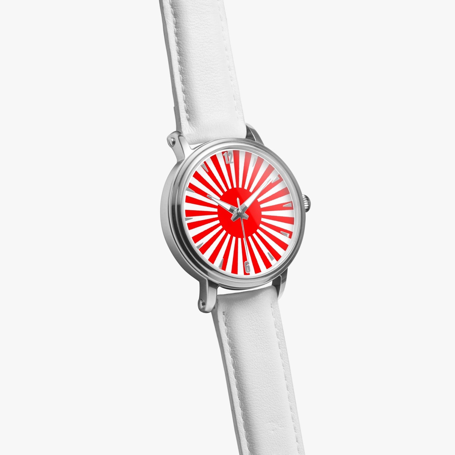 Japan Pride Premium Leather Men's Watch - Silver / Rose Gold / Black
