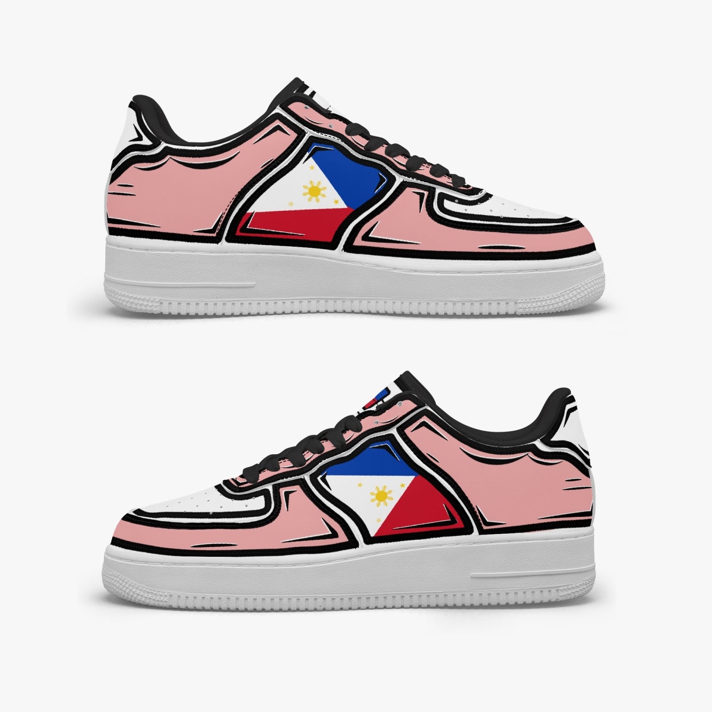Philippines Cartoon Force 1 Low Tops (Pink) - Men's & Women's