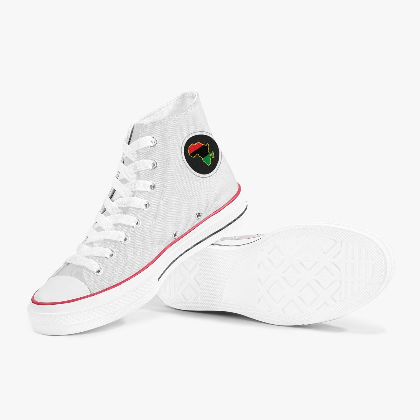 Africa Classic Canvas High Tops (White) - Men's & Women's