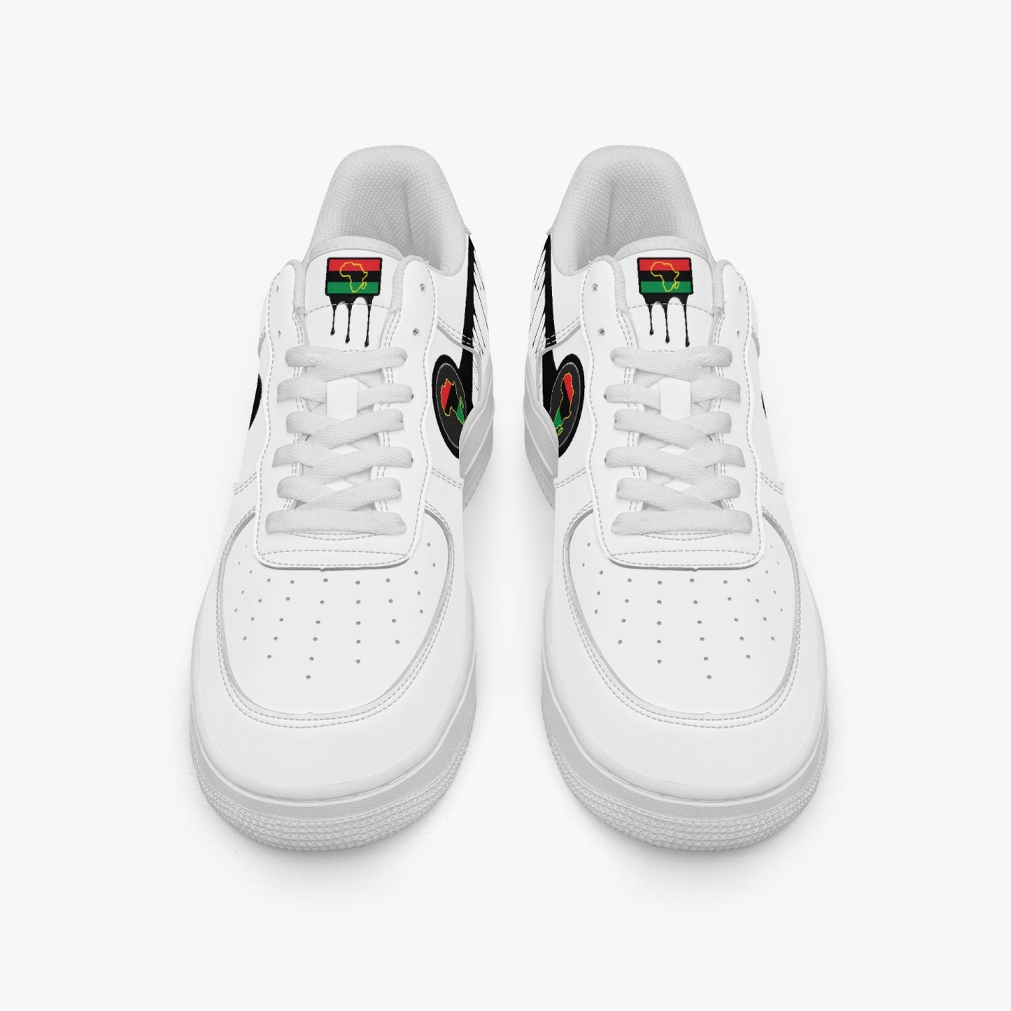 Africa Black Drip R-Force 1 Low Tops (White) - Men's & Women's