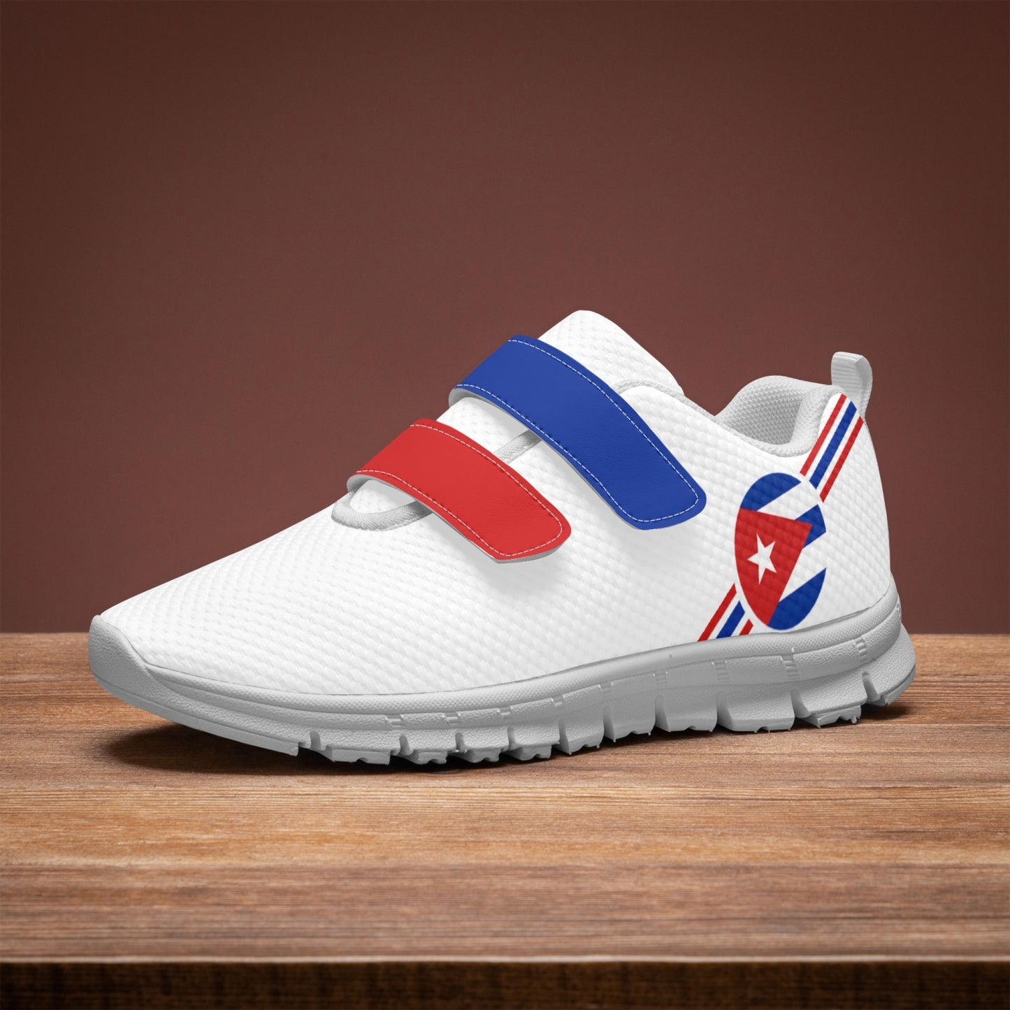 Cuba Pride Kid's Lightweight Velcro Mesh Sneaker - White