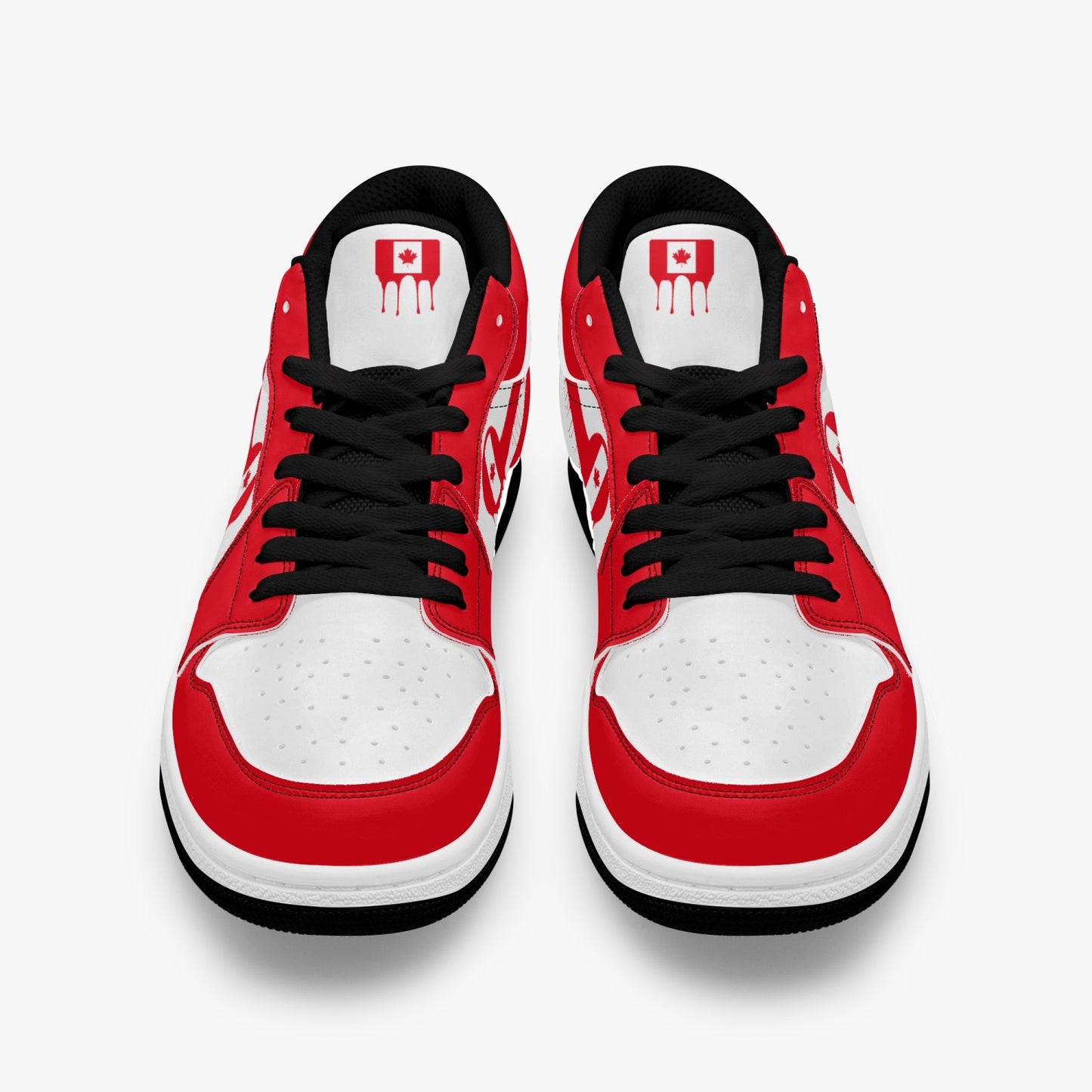 Air Canada Red Drip / Red & White Low Tops (Black Sole) - Men's & Women's
