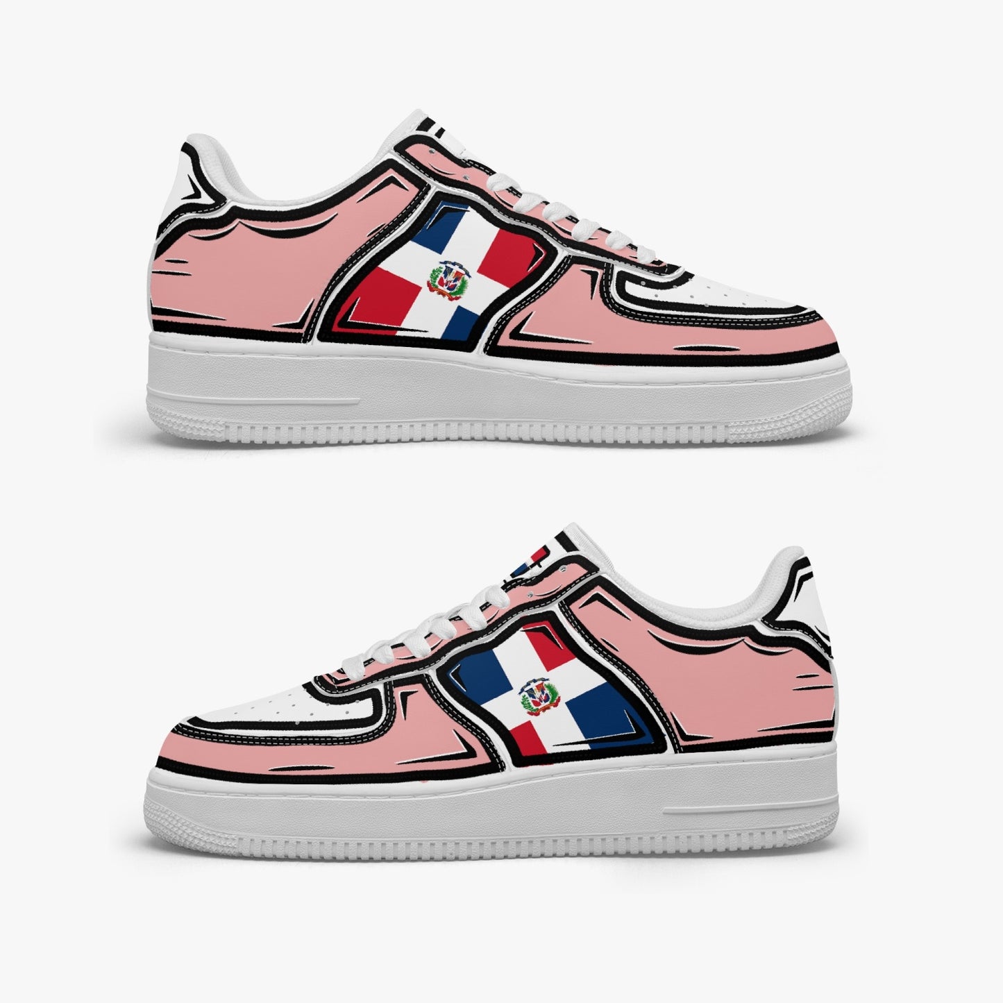 Dominican Cartoon Force 1 Low Tops (Pink) - Men's & Women's
