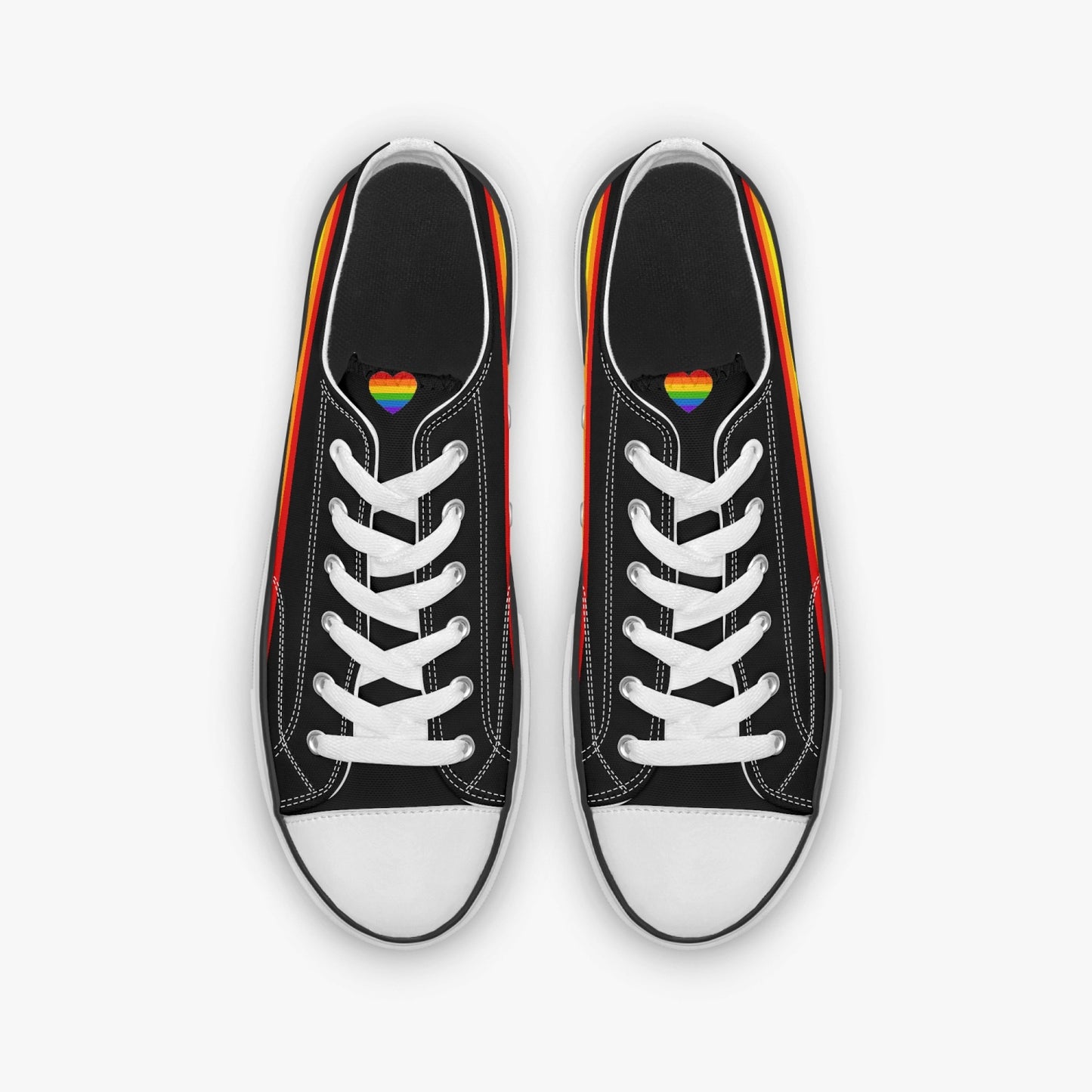Rainbow Pride Canvas Low Tops (Black) - Men's & Women's