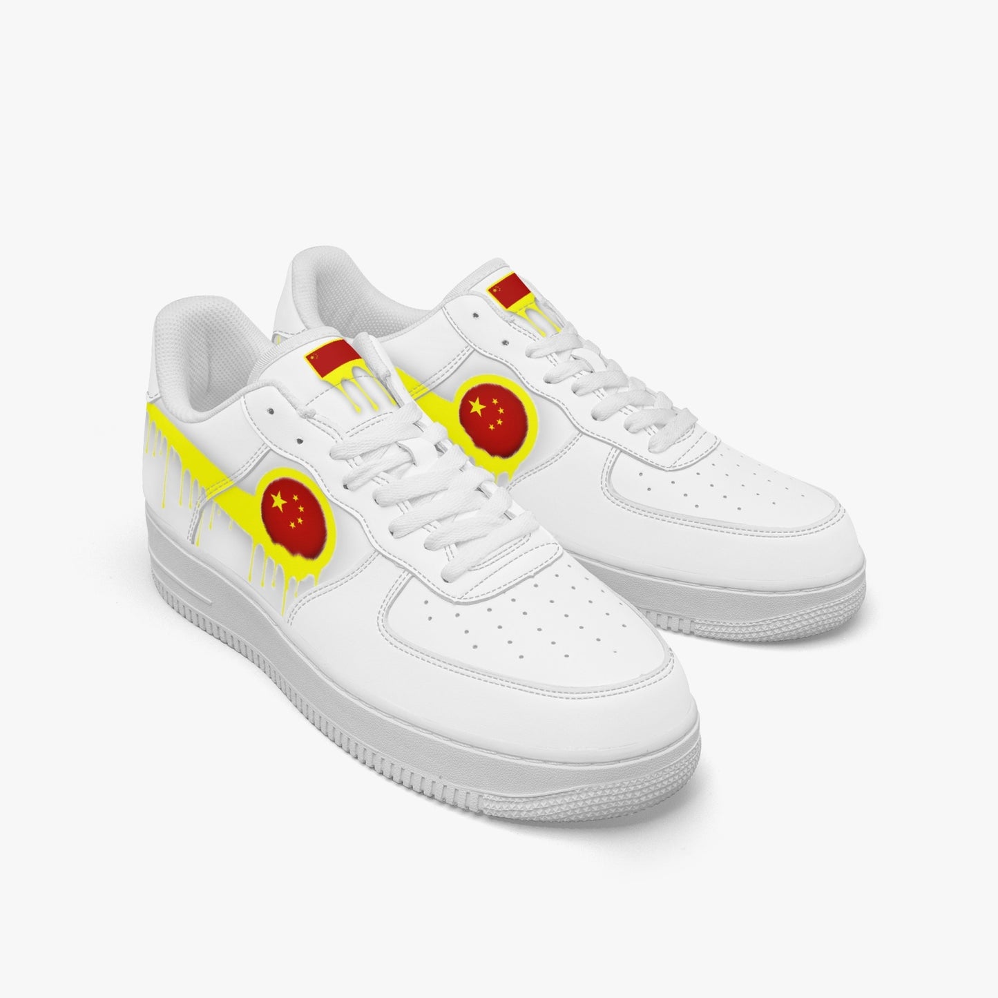 China Yellow Drip R-Force 1 Low Tops (White) - Men's & Women's