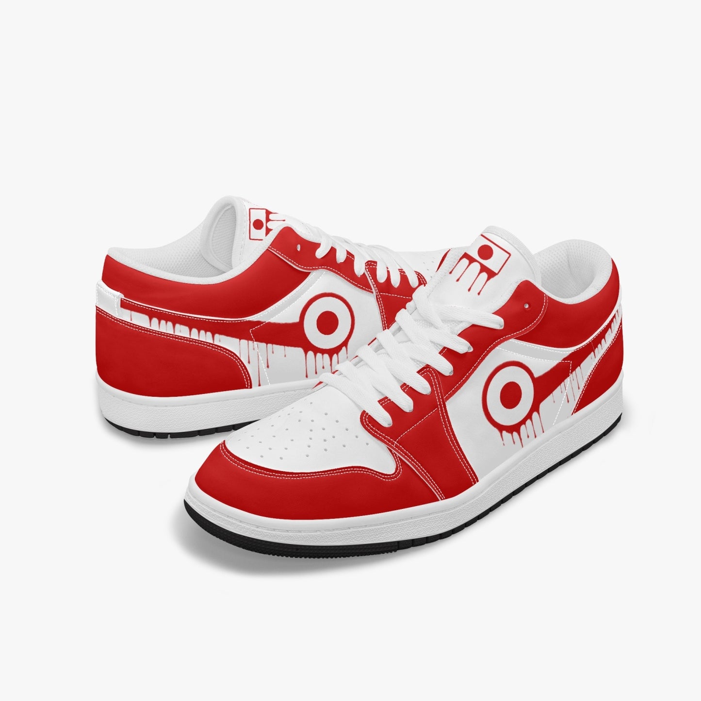 Air Japan Red Drip / Red & White Low Tops (Black Sole) - Men's & Women's